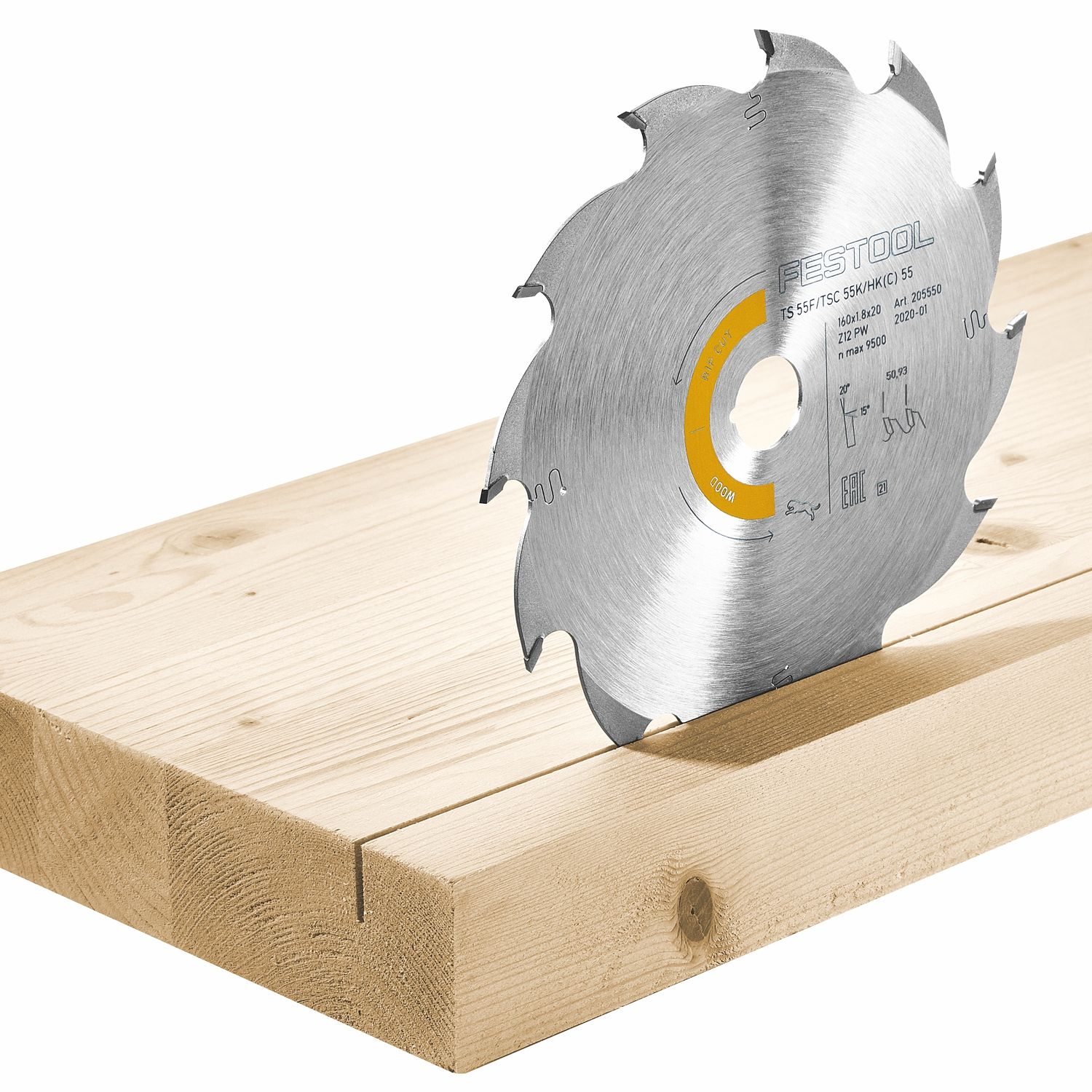 FESTOOL Hw 160x1,8x20 Pw12 Wood Rip Cut Circular Saw Blade 160mm 12t