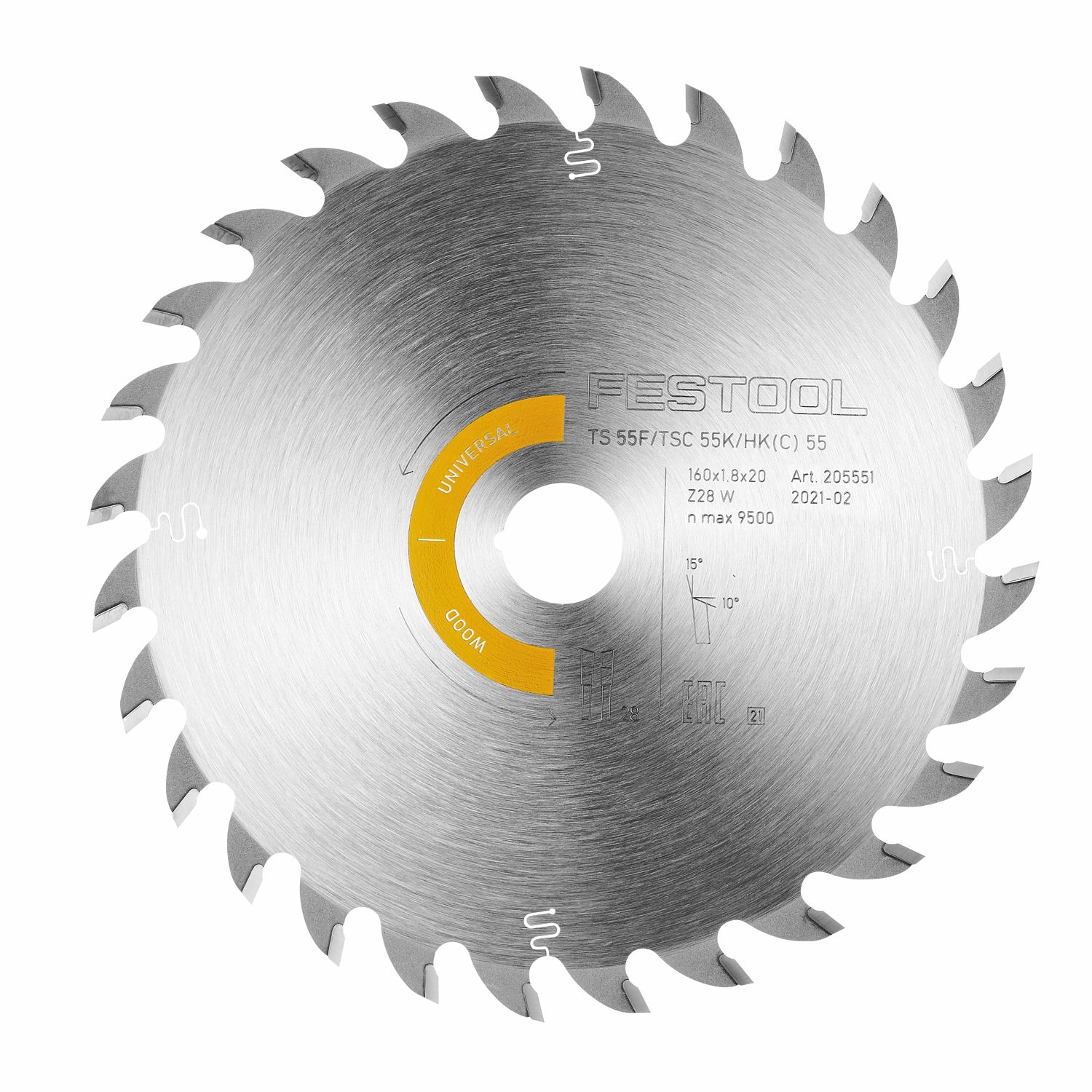 FESTOOL Hw 160x1,8x20 W28 Wood Universal Circular Saw Blade 160mm 28t