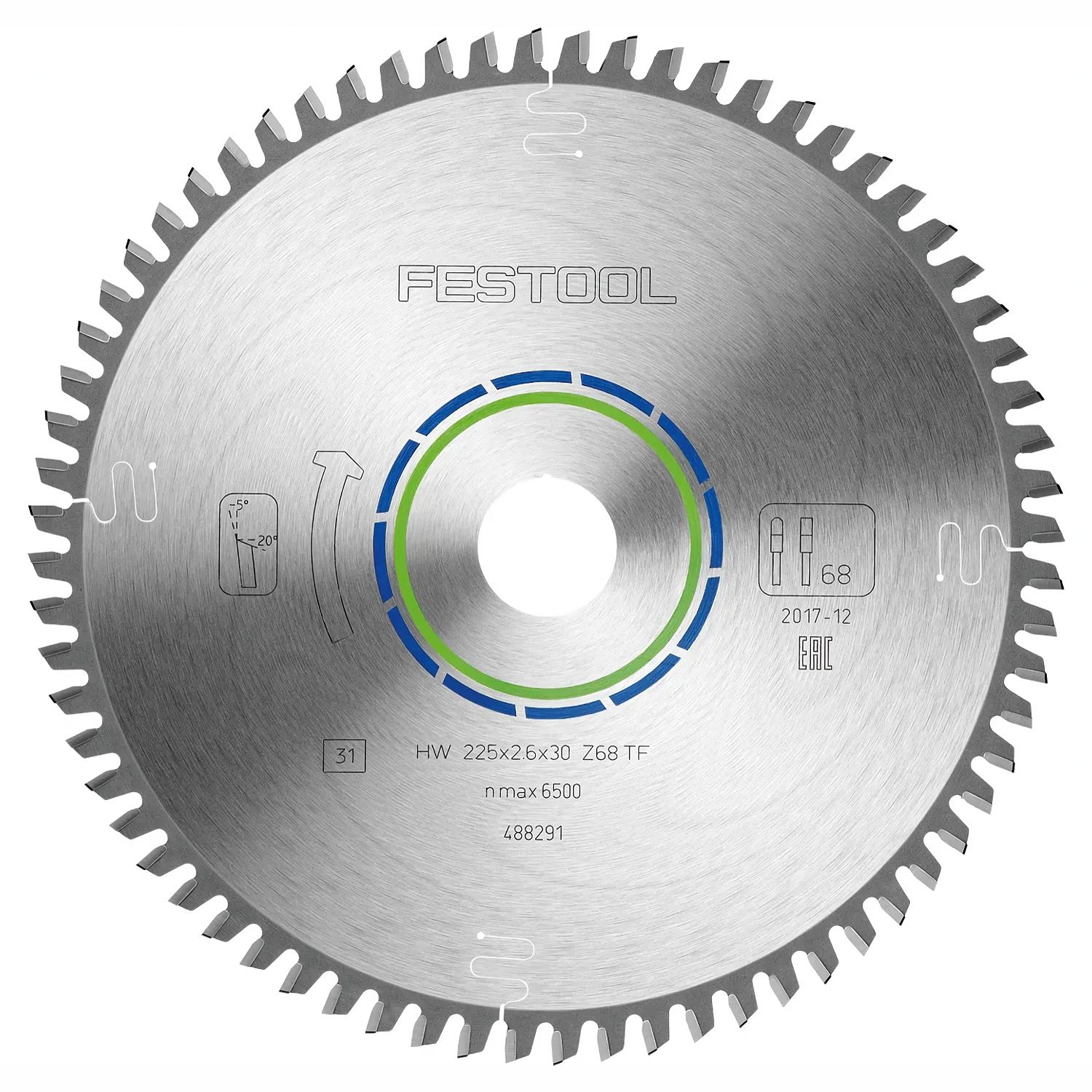 FESTOOL Aluminium and Plastics Saw Blade HW 225x2.6x30 TF68 for CS 70