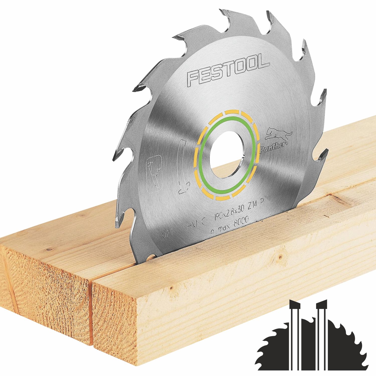 FESTOOL HW 190x2,6 FF PW16 WOOD RIP CUT 190mm 16-Tooth Saw Blade