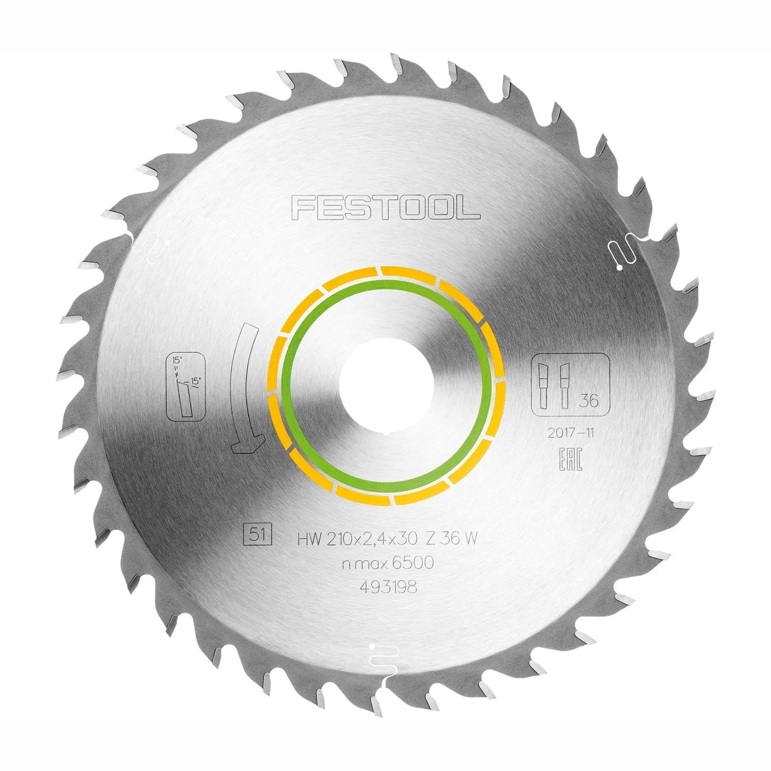 FESTOOL HW 210x2,4x30 W36 WOOD UNIVERSAL 210mm 36-Tooth Saw Blade