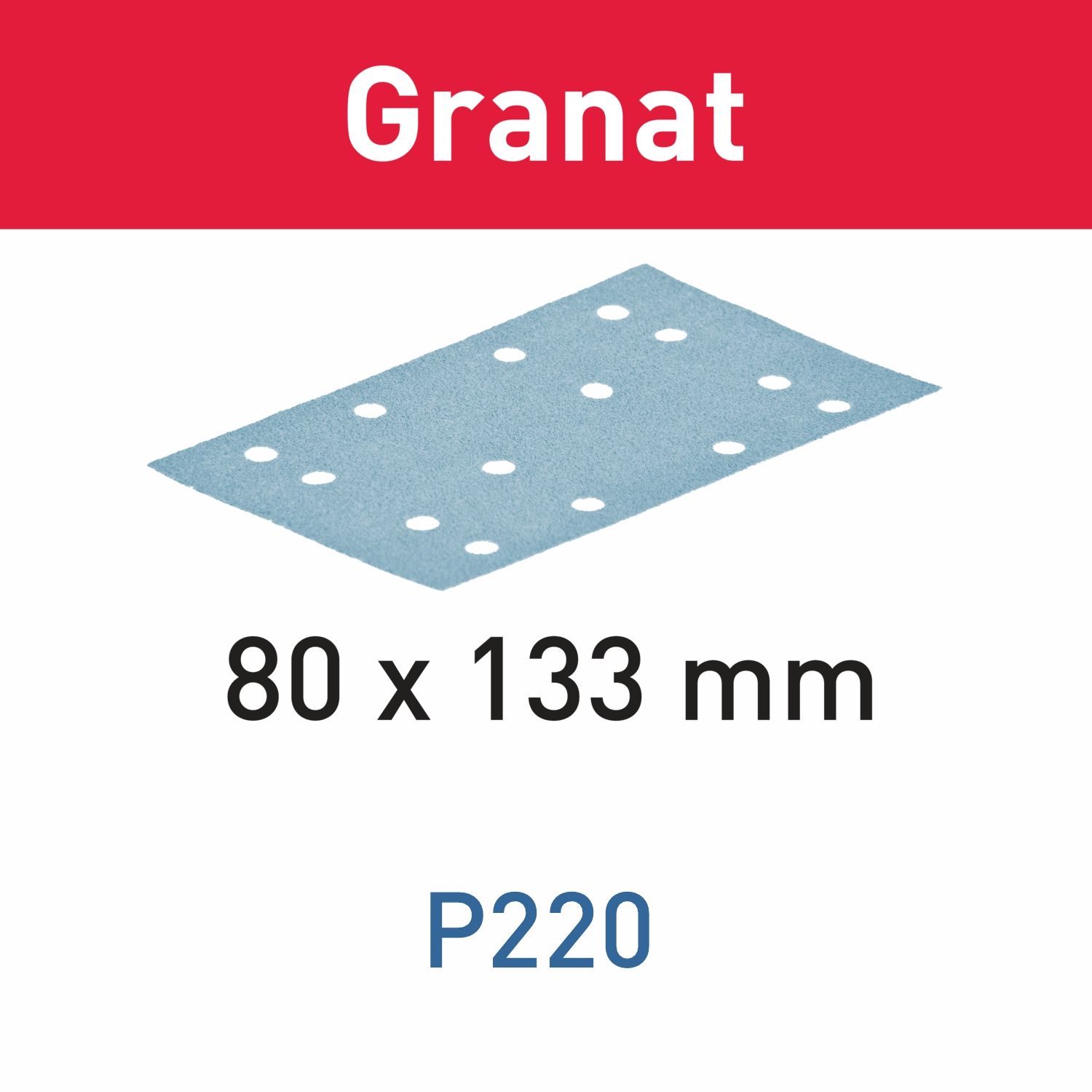FESTOOL STF 80x133 P220 GR/100 Granat Abrasive Sheets 80 x 133mm P220 100 Piece