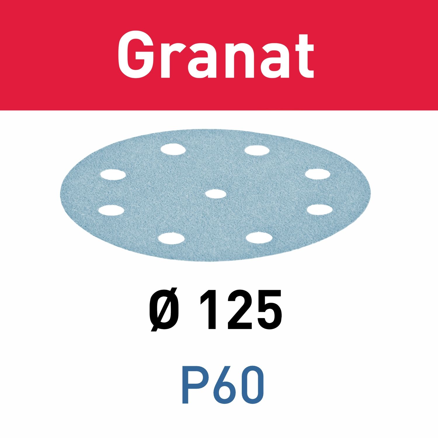 FESTOOL STF D125/8 P60 GR/50 Granat Abrasive Discs 125mm P60 50 Piece
