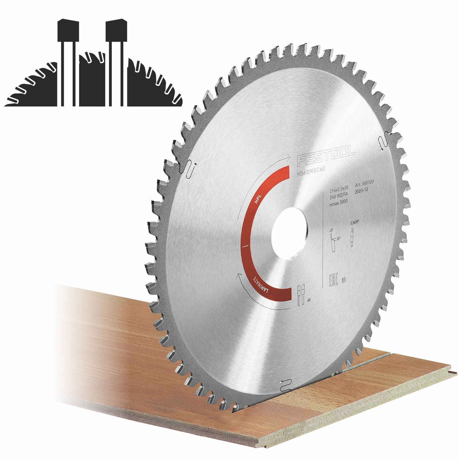 FESTOOL Laminate/HPL Saw Blade HW 216x2.3x30 WZ/FA60 for KS 60 & KSC 60