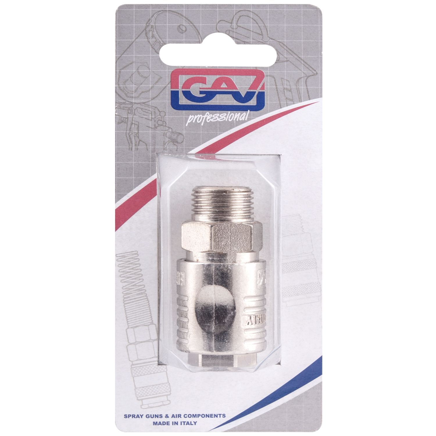 GAV112-2P Quick Coupler Euroline 3/8" Male Packaged