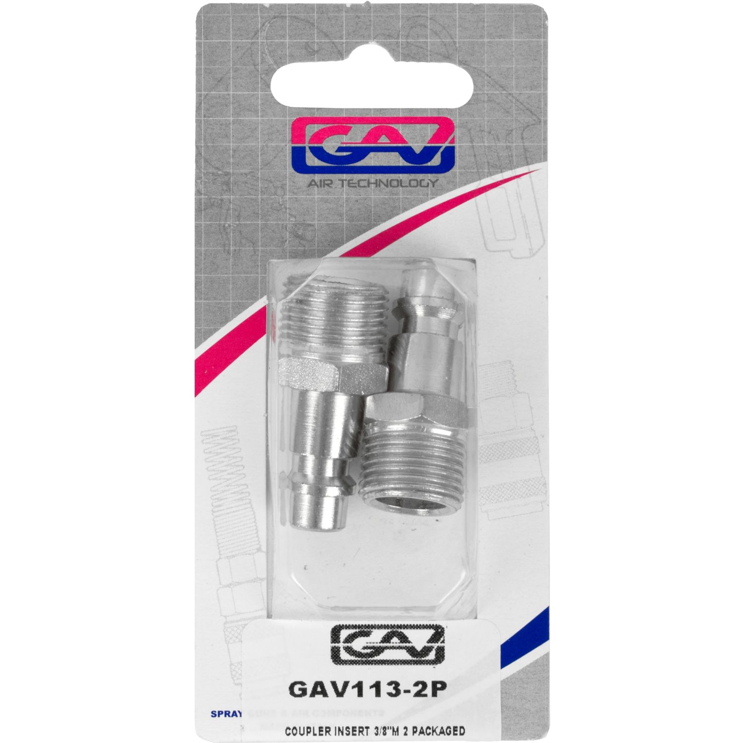 Coupler Insert 3/8"m 2 Packaged