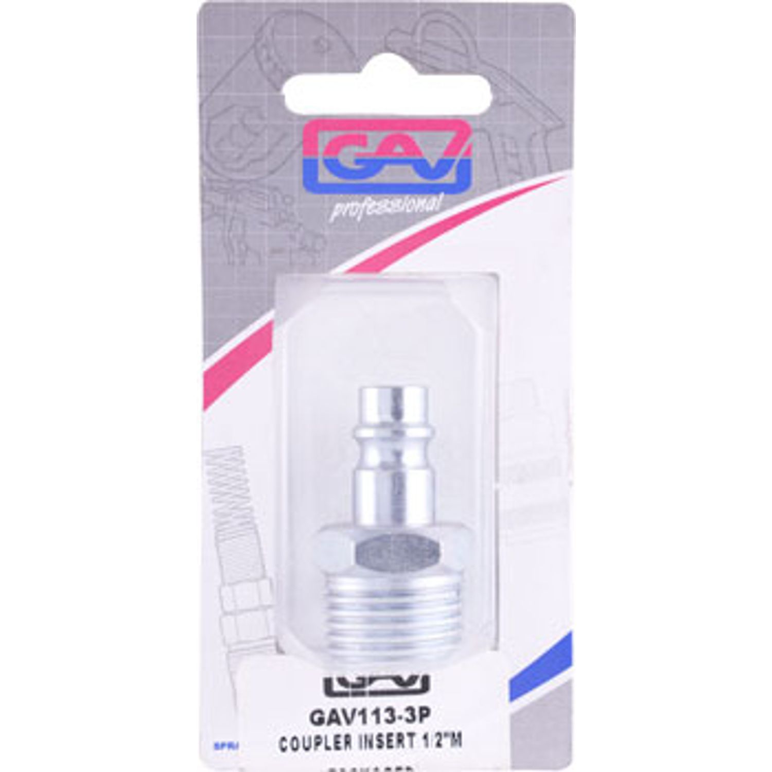 Coupler Insert 1/2'm Packaged