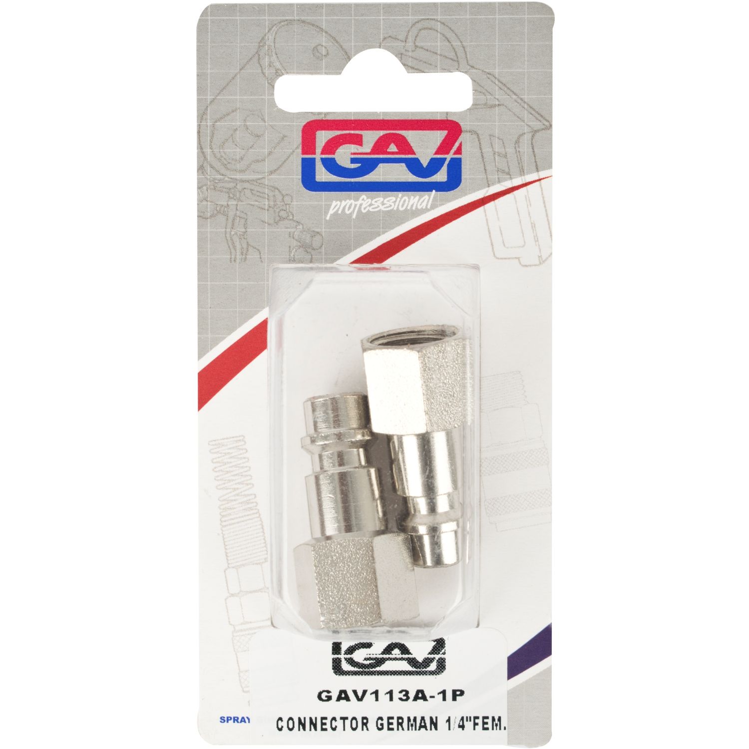 GAV113A-1P Connector German 1/4" Female - 2 Pack