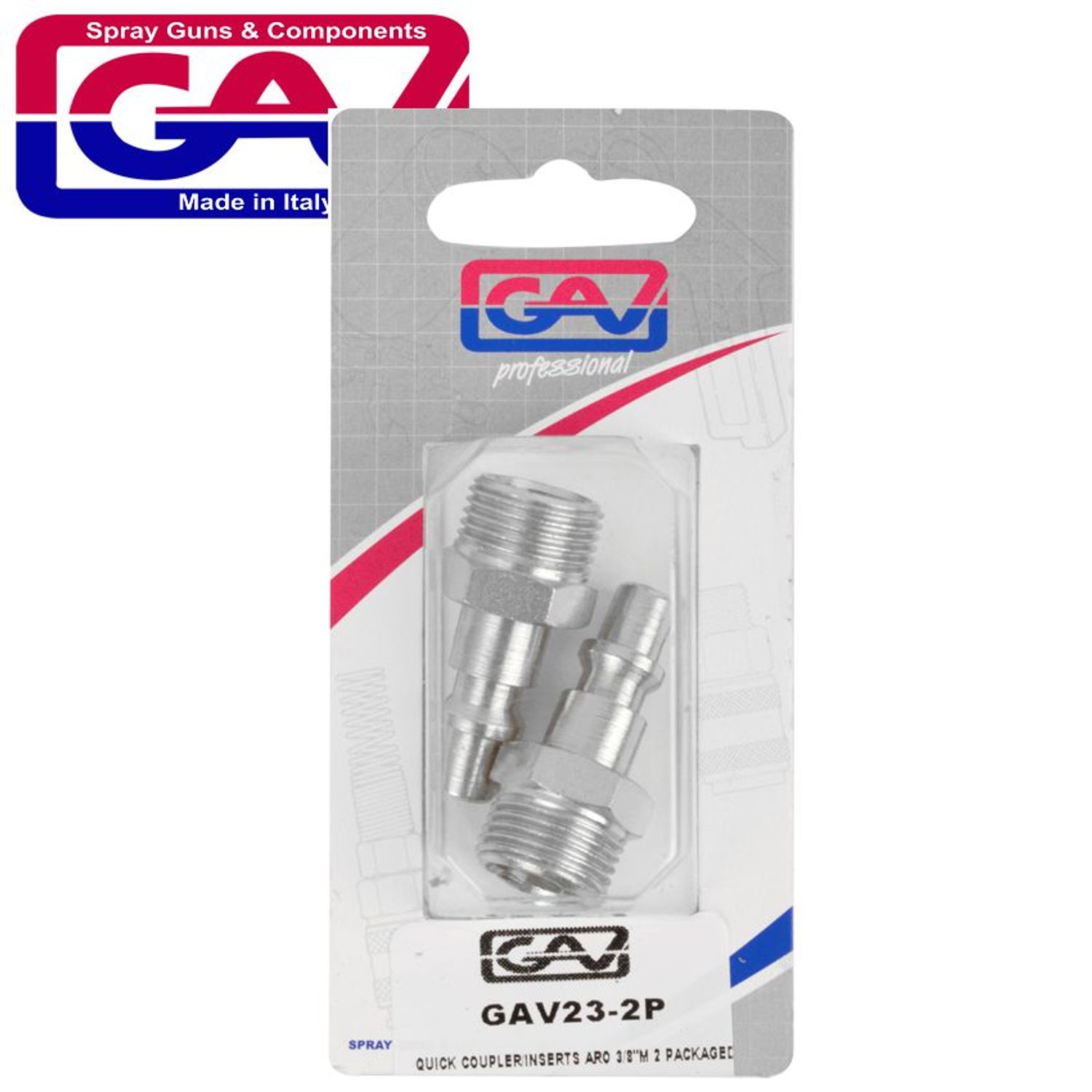 Quick Coupler Inserts Aro 3/8'm 2 Packaged