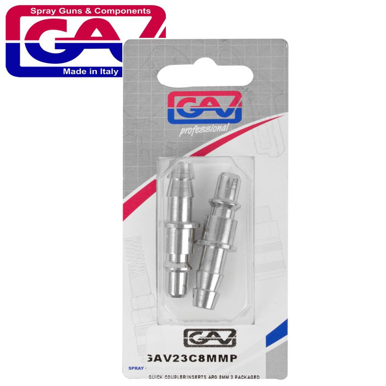 Quick Coupler Inserts Aro 8mm 2 Packaged