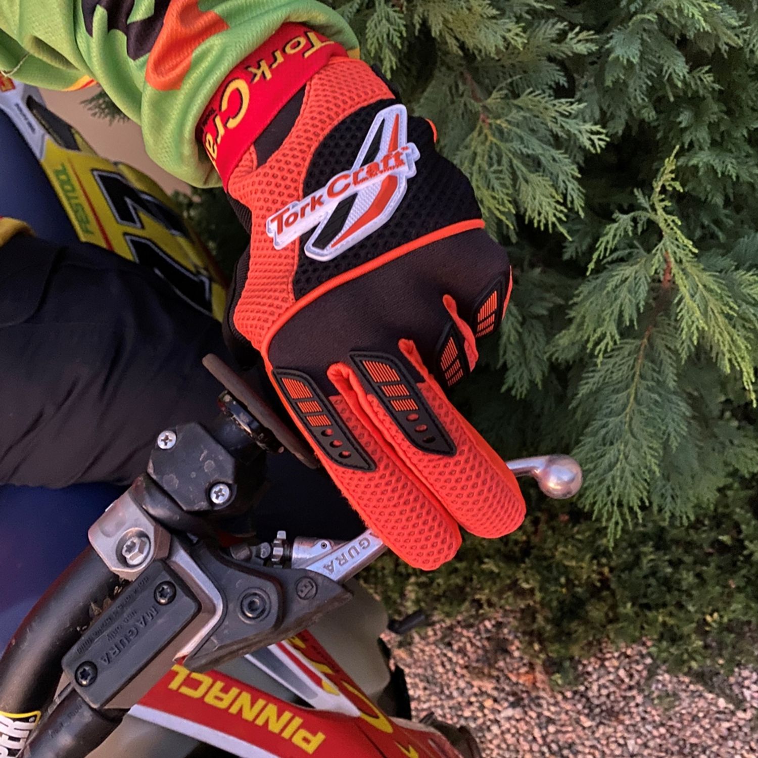 Limited Edit. Medium Racing Glove Orange Syn. Leather