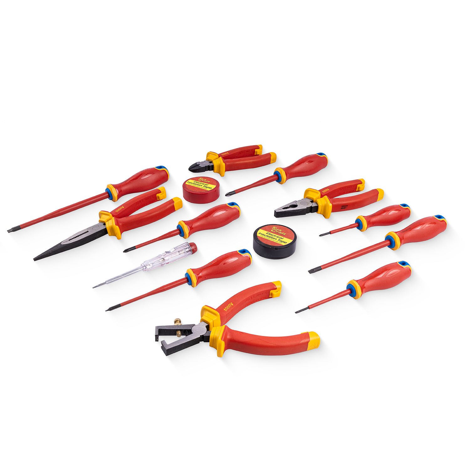 14pc Screwdriver Ph Sl & Pliers Set Electricians Insulated Vde In Case
