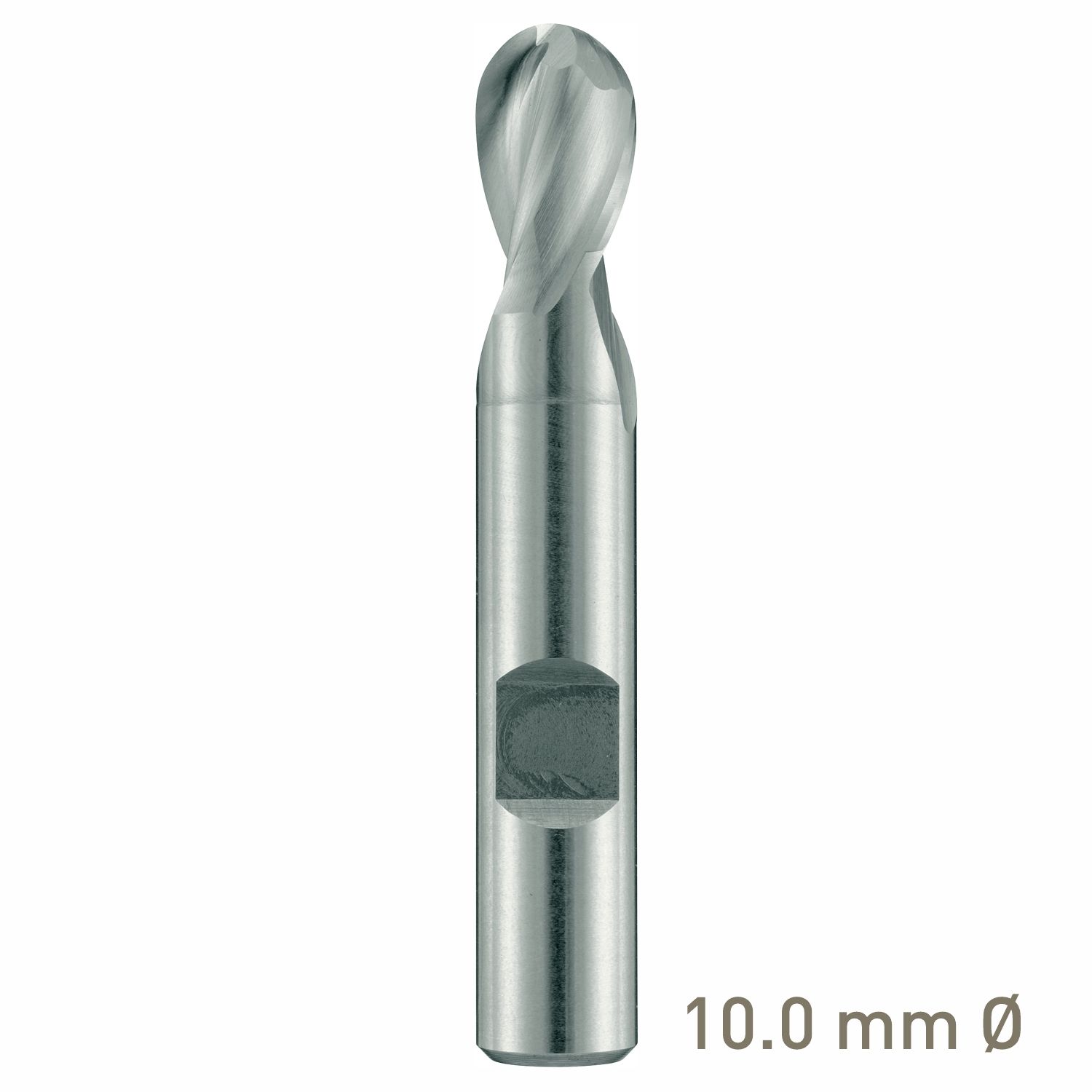 MAYKESTAG HSS-Co8 Slot End Mill With Radius 10mm Short Series 2 Flute Centre Cutting