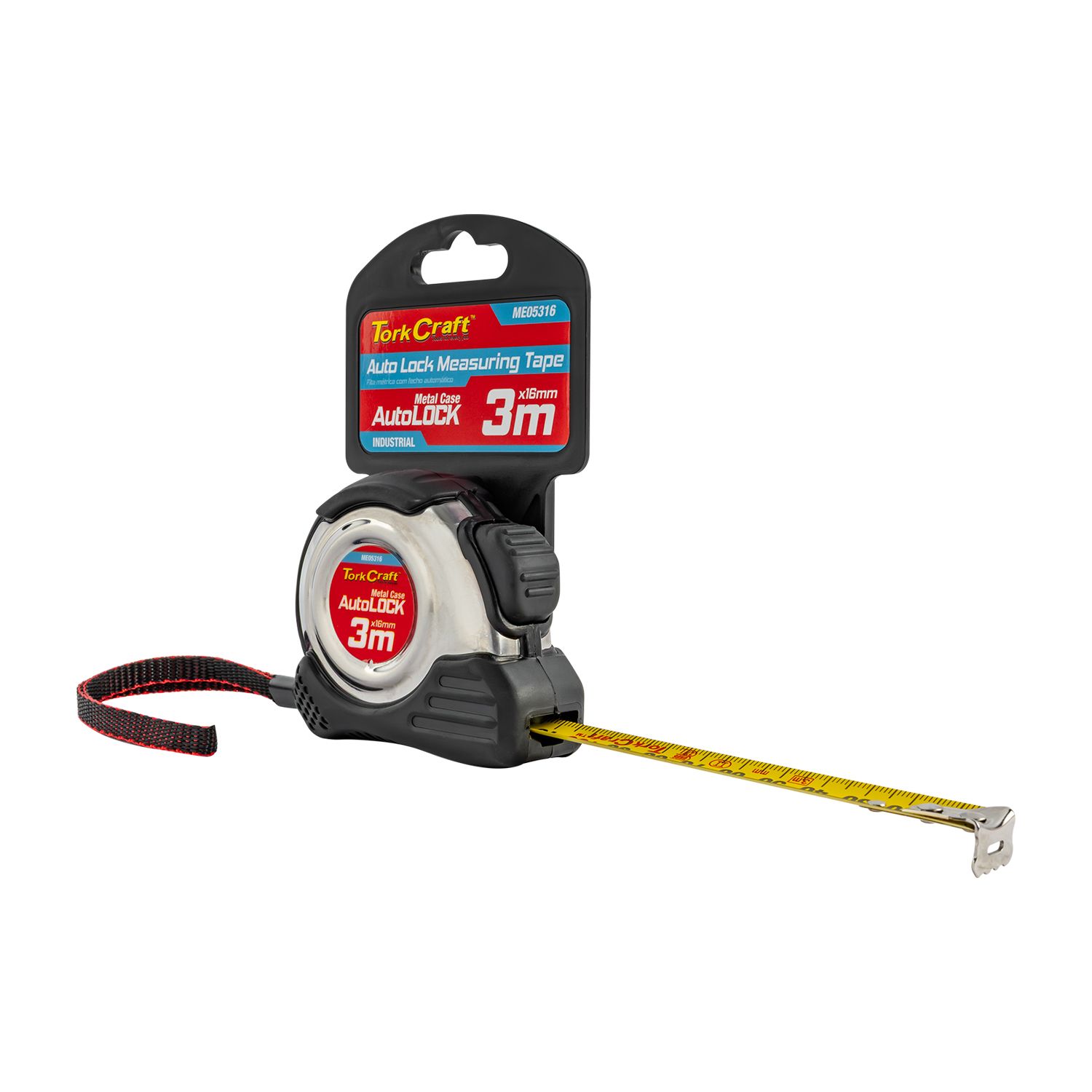 Measuring Tape Self Lock 3m X 16mm S/s & Rubber Casing Matt Finish