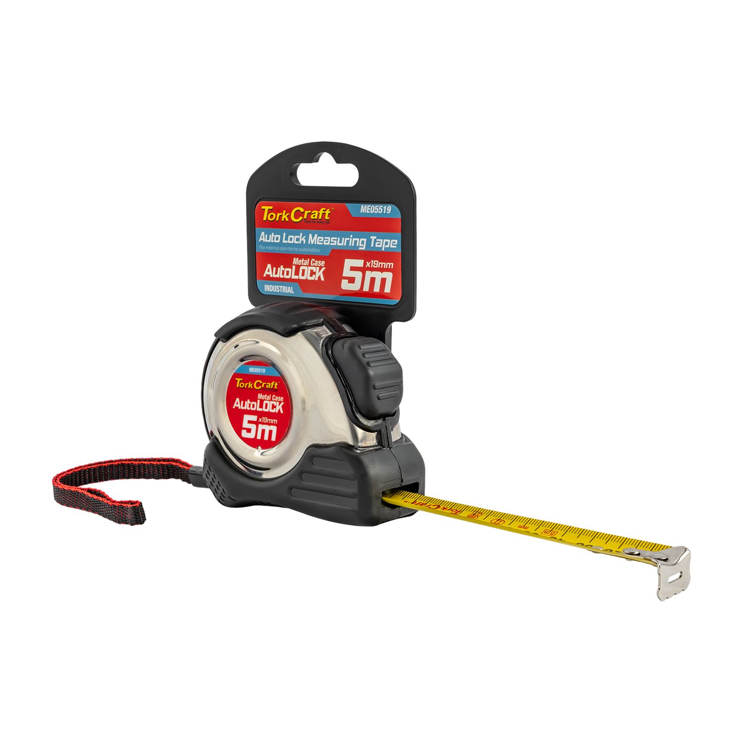 Measuring Tape Self Lock 5m X 19mm S/s & Rubber Casing Matt Finish