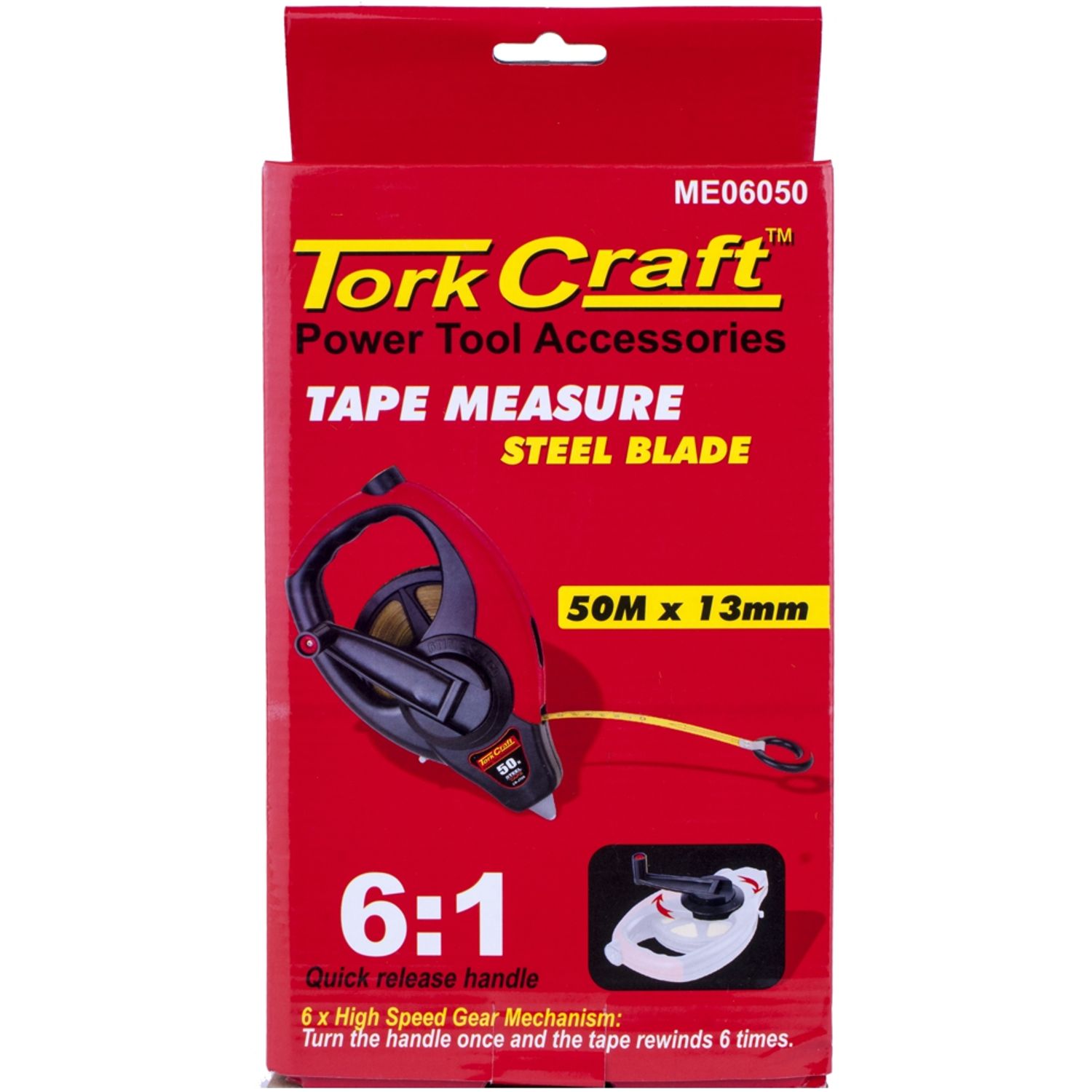Measuring Tape Steel Blade 50m X 13mm Co-molded Rubber Casing