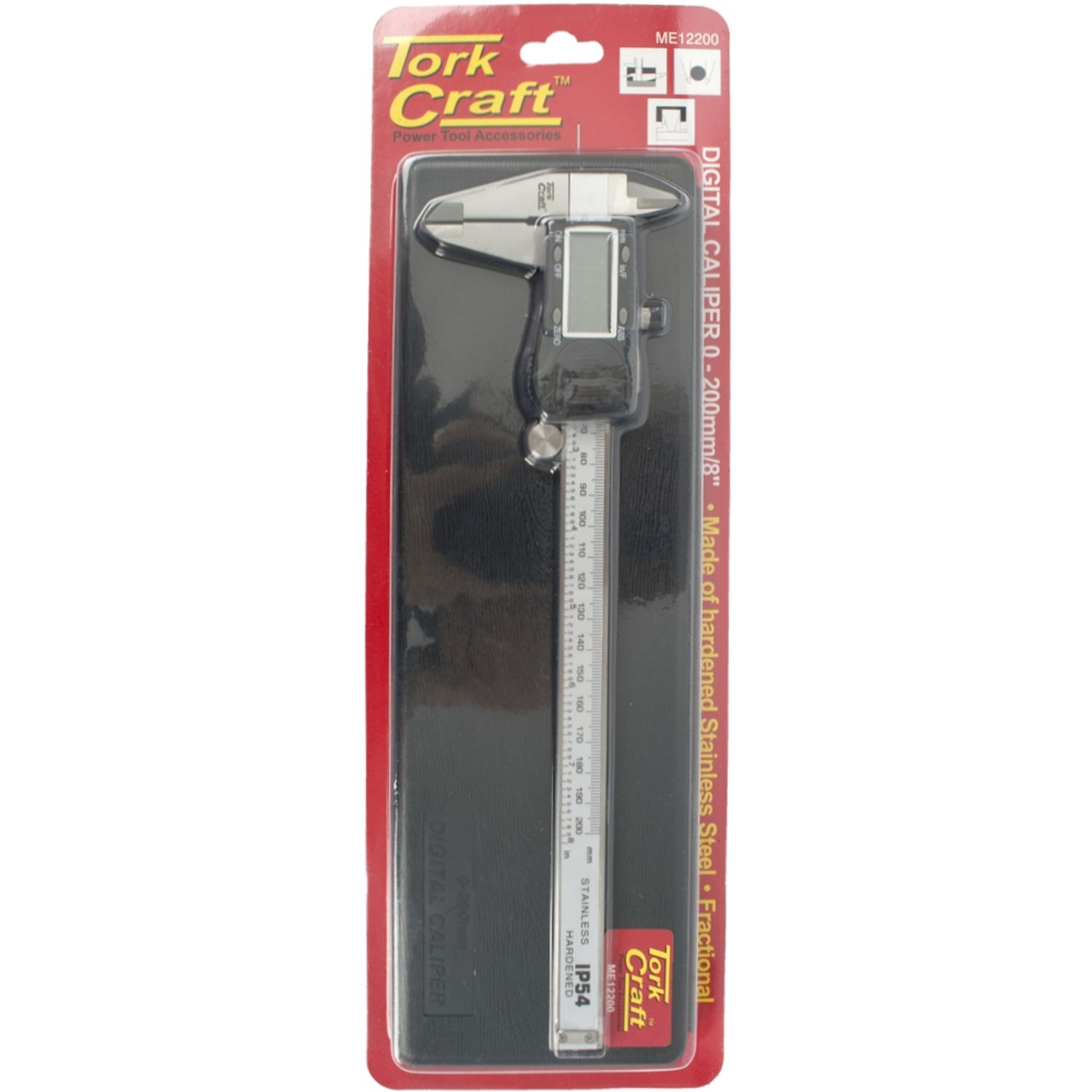Vernier Digital Frac. 200mm S/steel 0.01mm Acc. Abs Func. Ip54