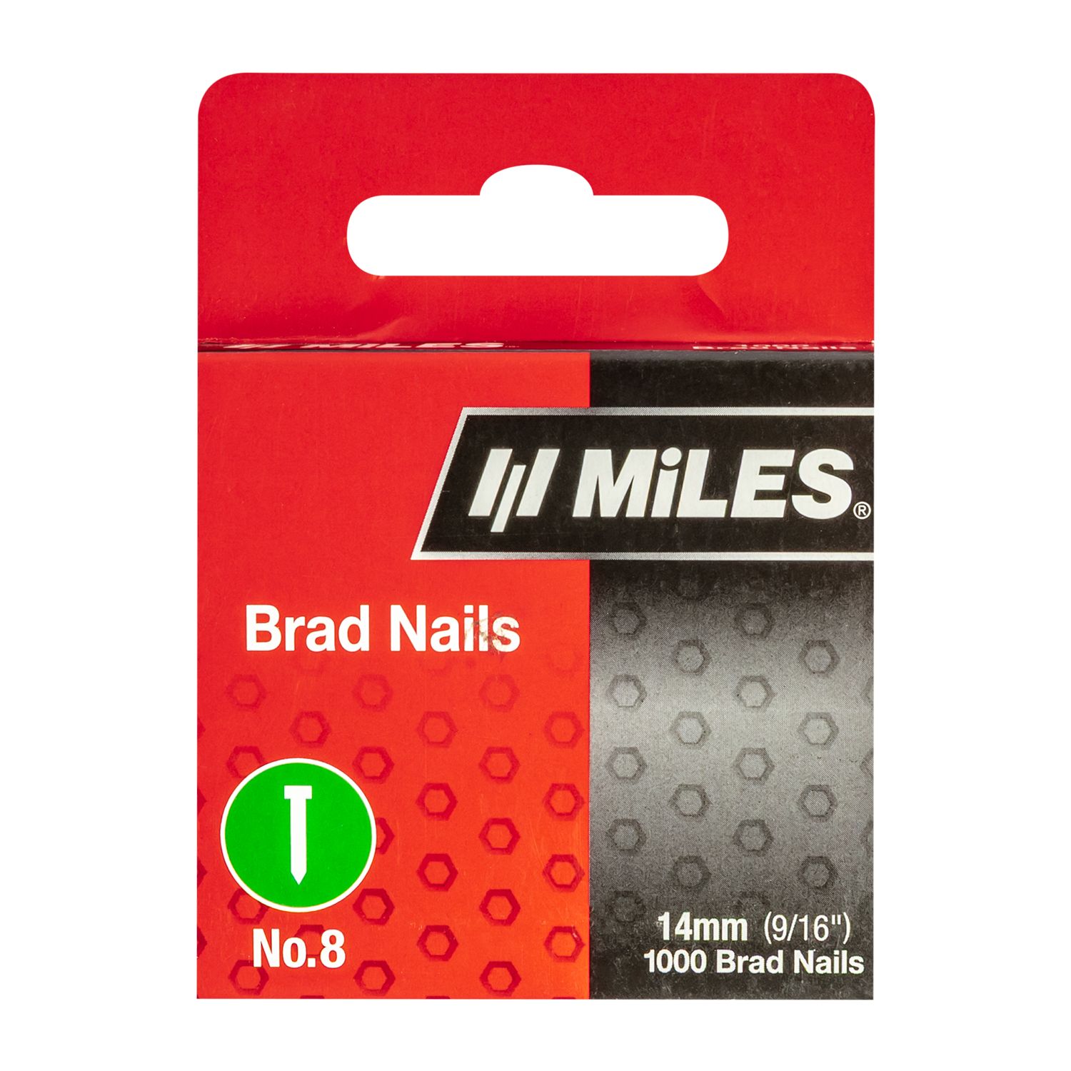 Galv Brad Nail T14 18g 14mm X 1000pcs MILES No8