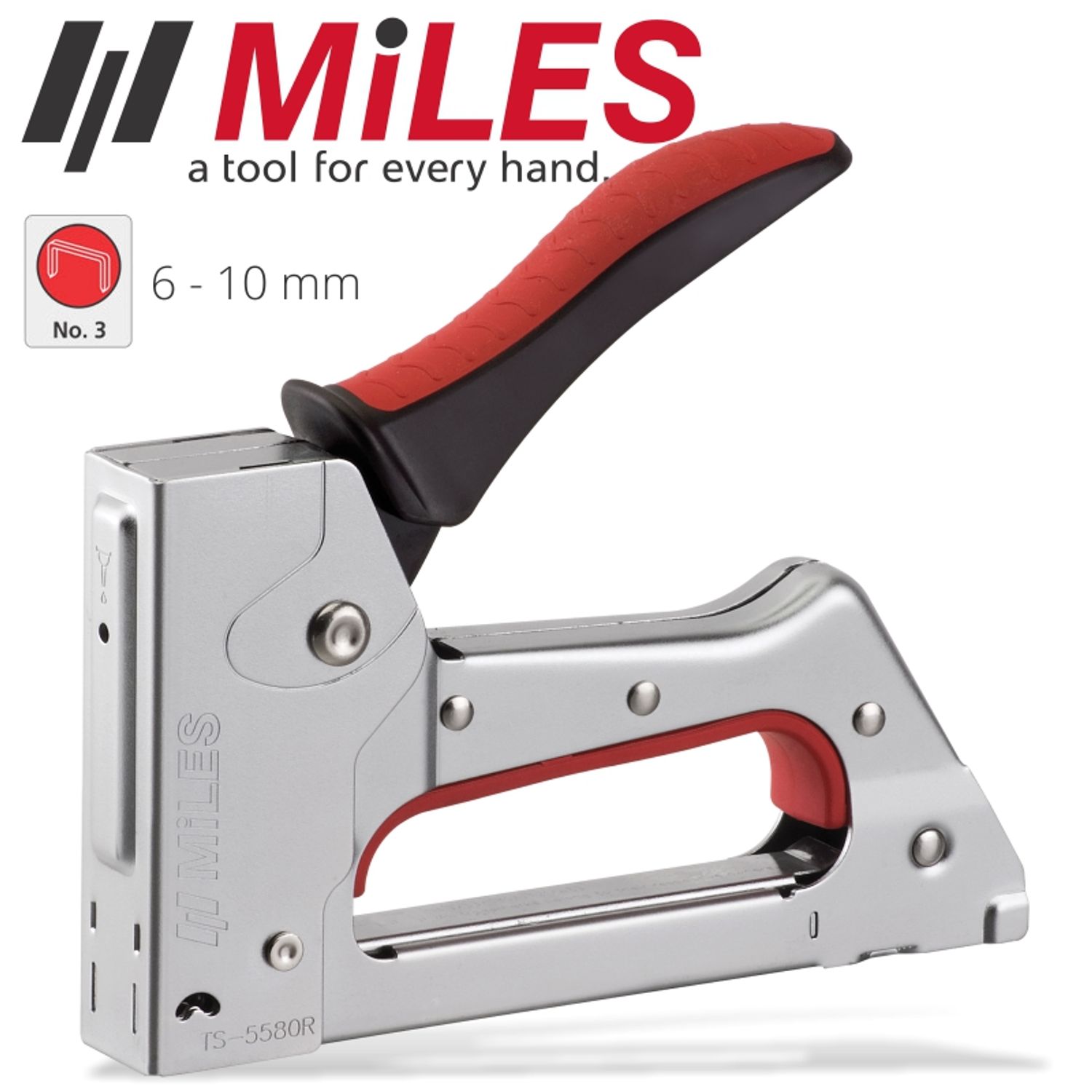 Staple Gun Metal Body Rubber Grip 22g 6-10mm Jt21 Stap Reload Ind