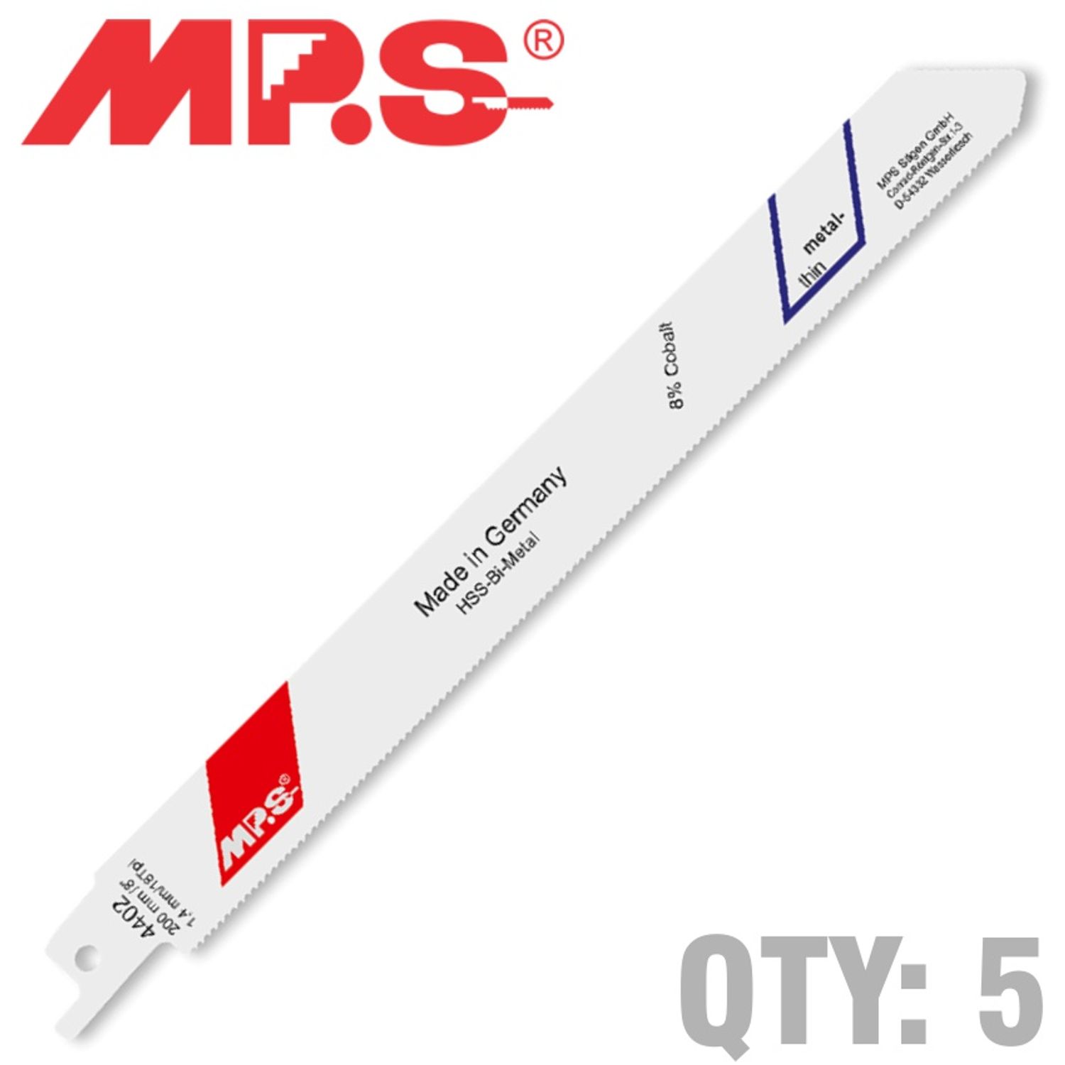 Sabre Saw Blade Bi-metal 200mm 18 Tpi 5/pack