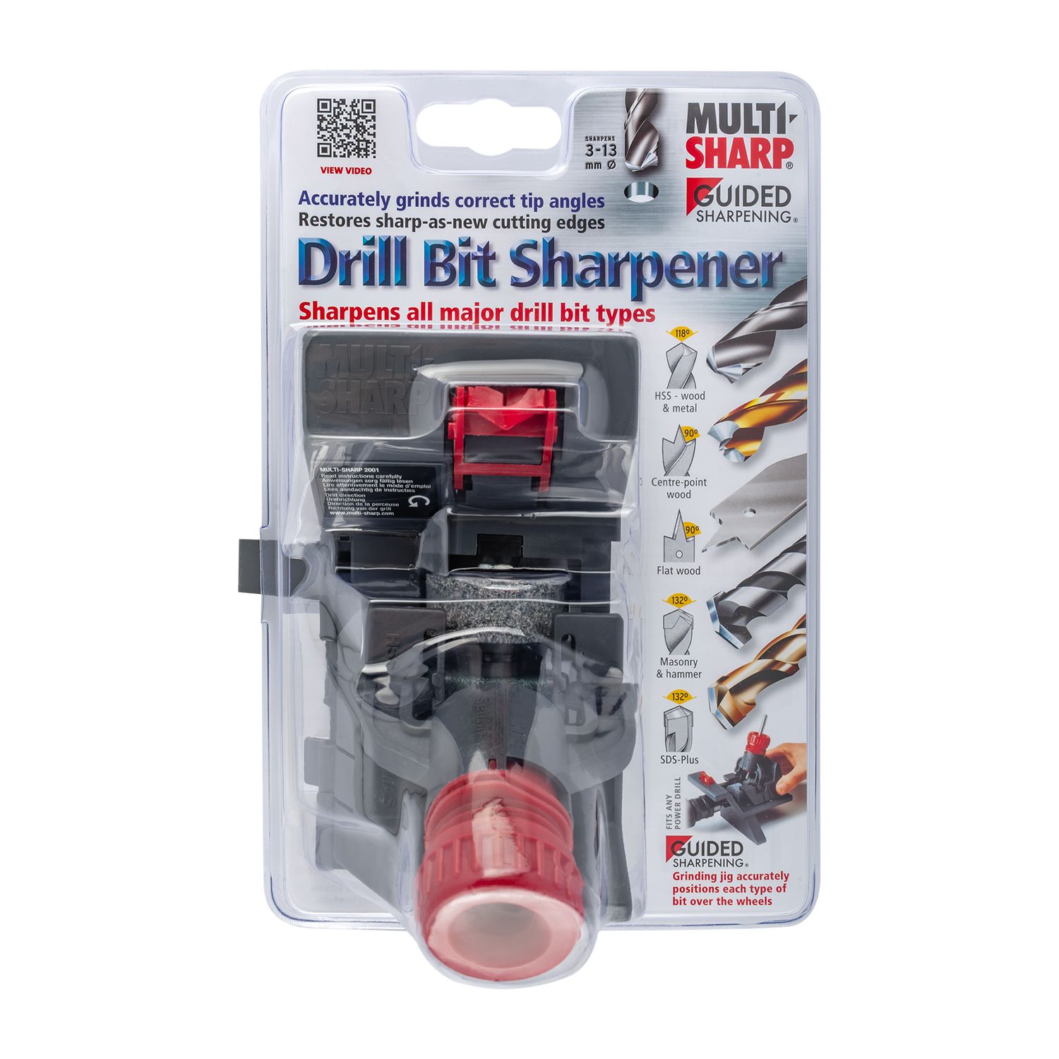 MULTI-SHARP Drill Bit Sharpener Attachment 3-13mm for HSS, Masonry, Wood Drill Bits and Chisels