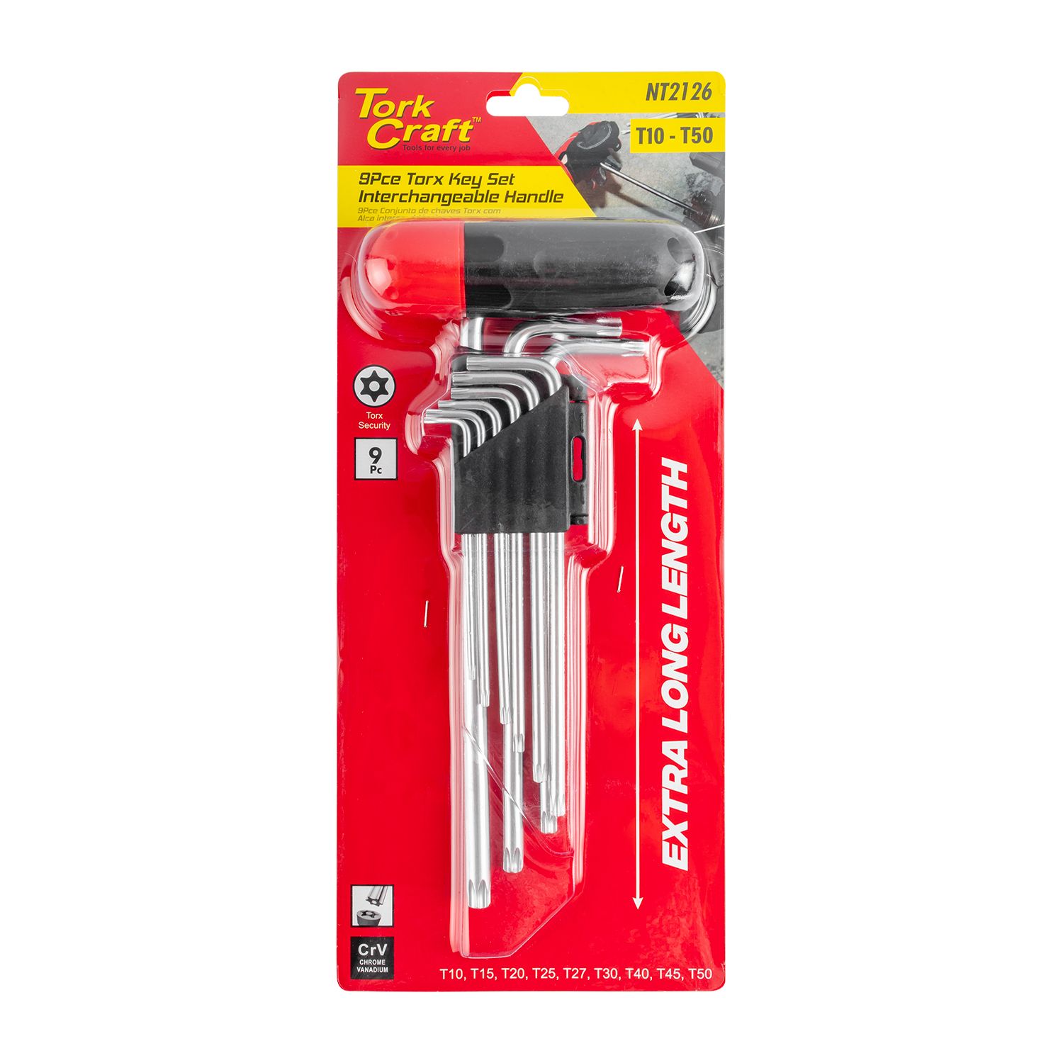 9pc Torx Allen Key Set With Interchangeable Handle