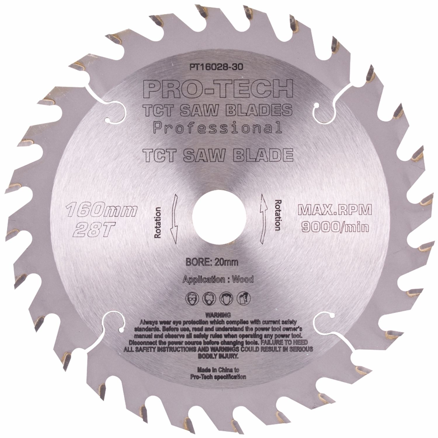 Saw Blade Tct 160x2.2x20x28t Wood Prof. PRO-TECH Fes. Ts55 W28
