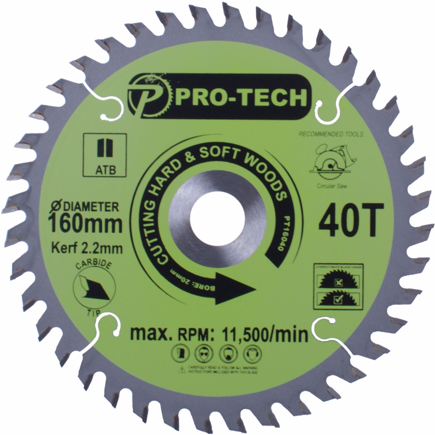 Saw Blade Tct 160 X 2.2 X 20 X 40t Wood Prof.