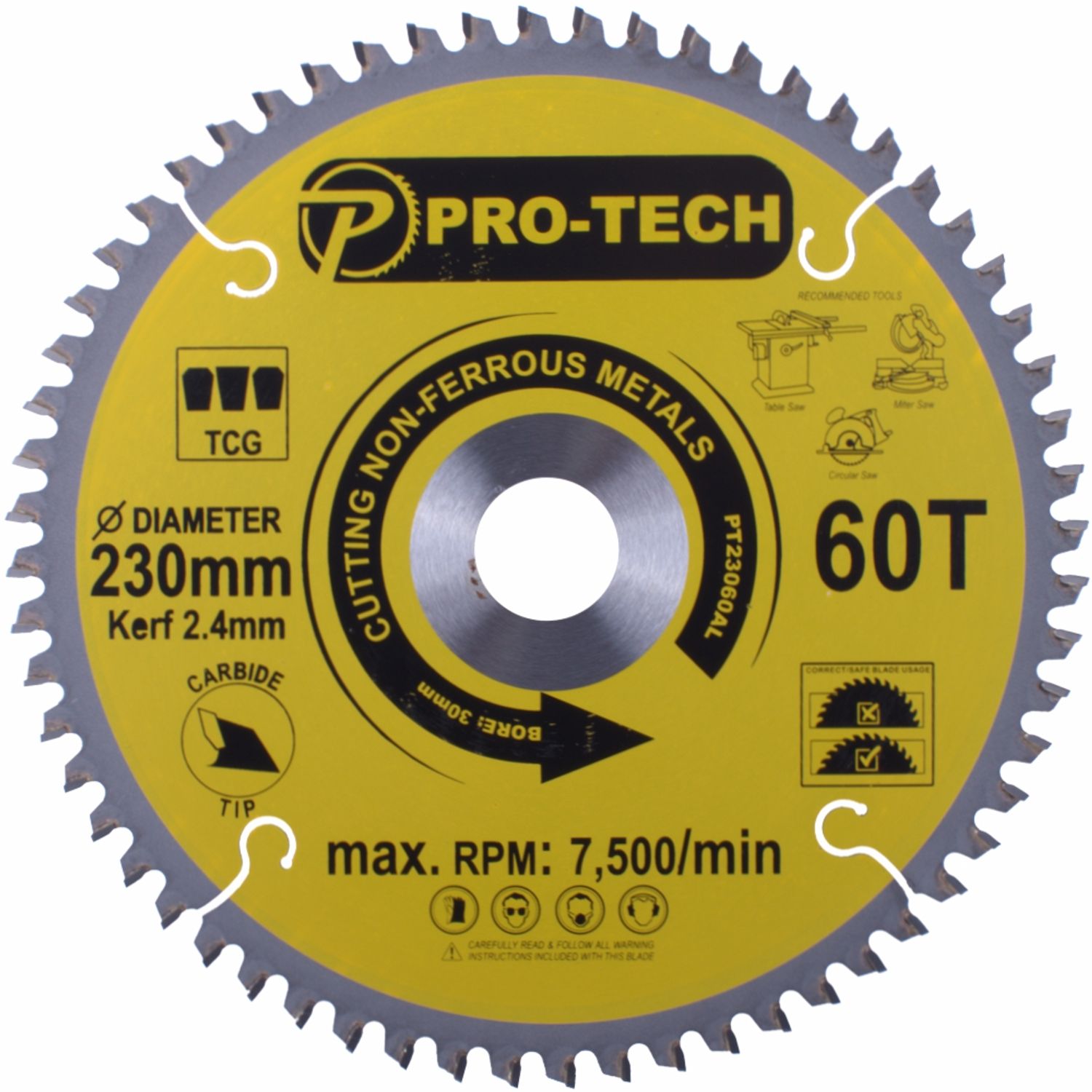 Saw Blade Tct 230 X 2.4 X 30 X 60t Alum. Prof.