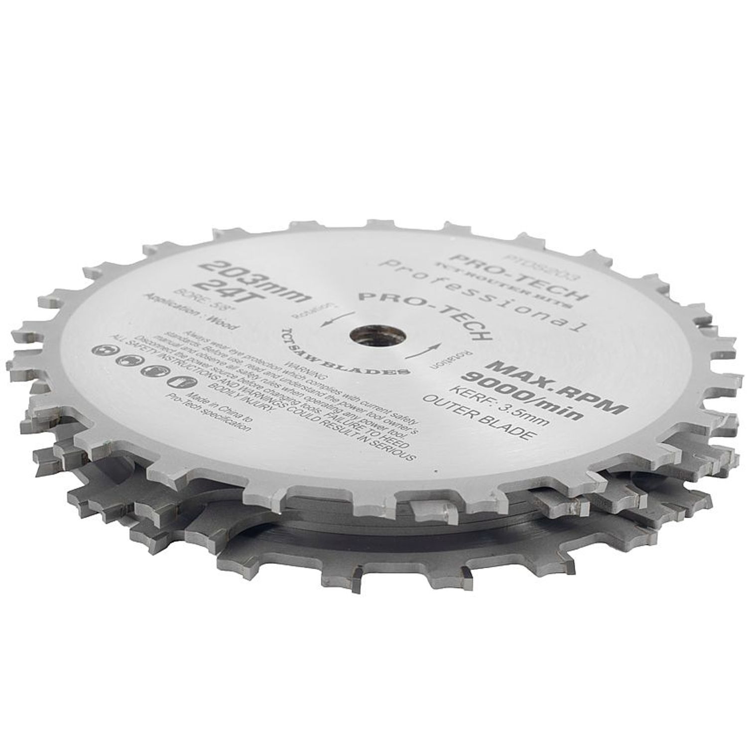 Dado Set 203mm X 15.88 X 24t 4 X 1/8' 3/32'1/16' Chip 27.5mm