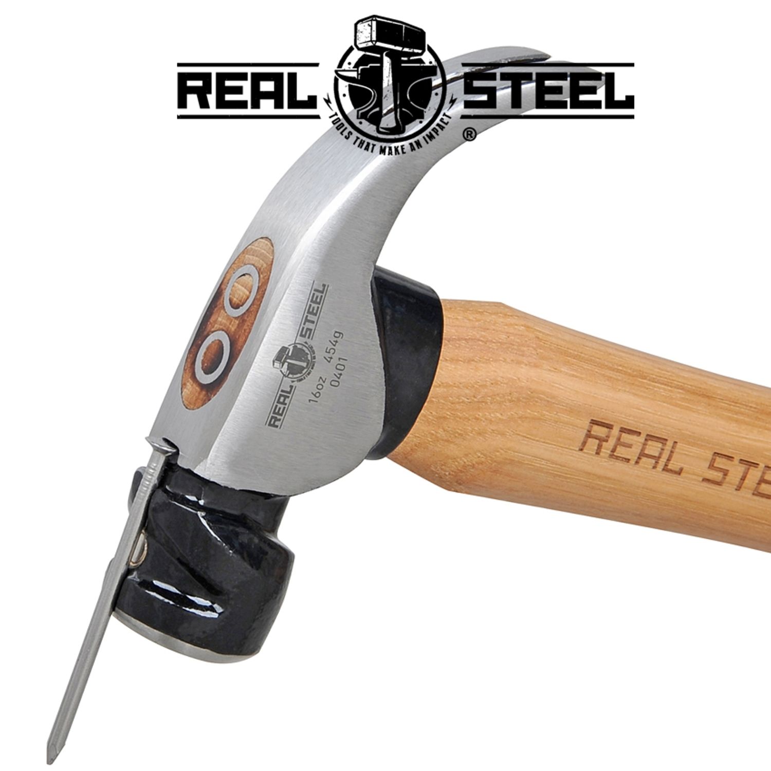 Hammer Claw Curved 450g 16oz Hick. Wood Handle