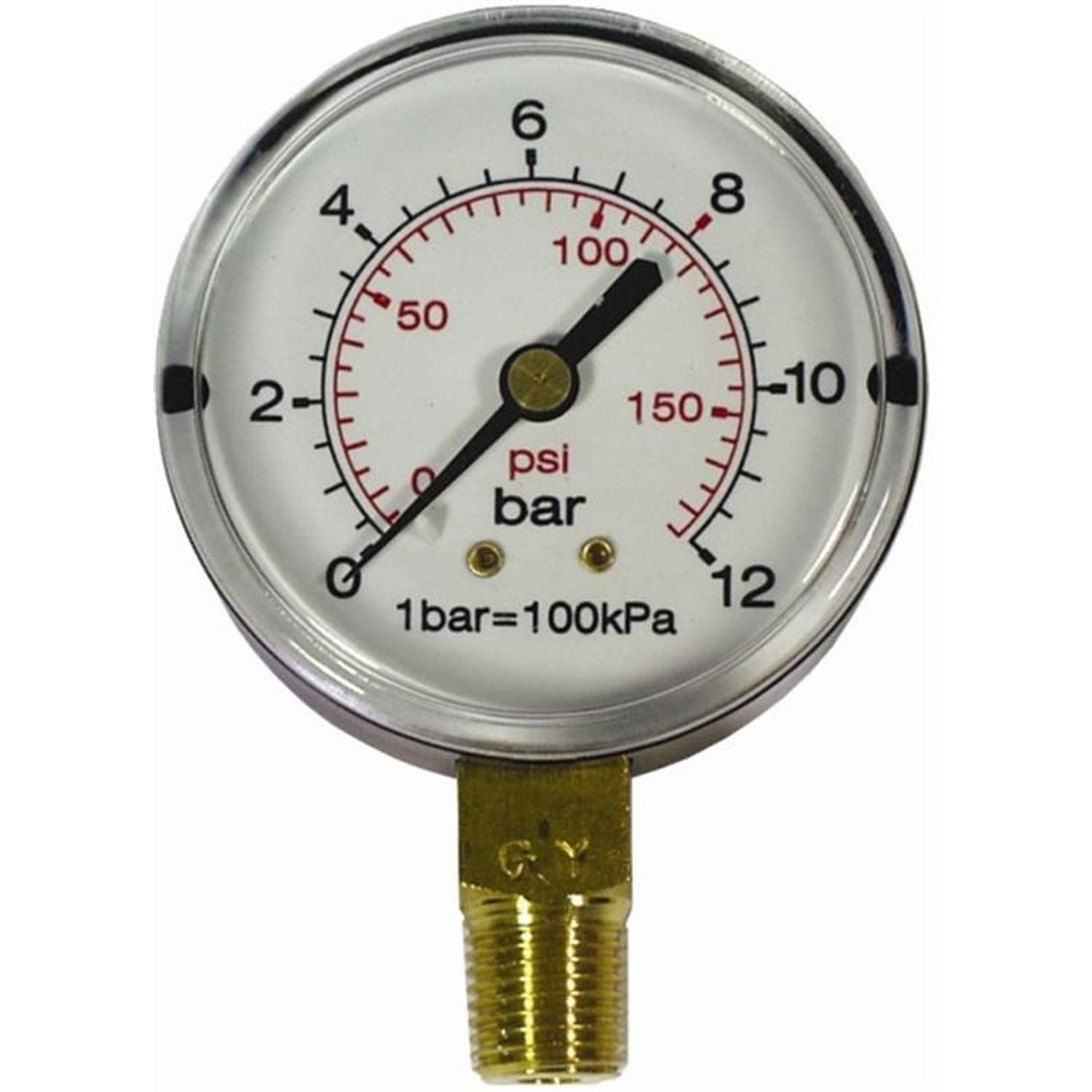 Press. Gauge 63mm 1/4' Bot. Fit 0-16bar 0-1600kpa