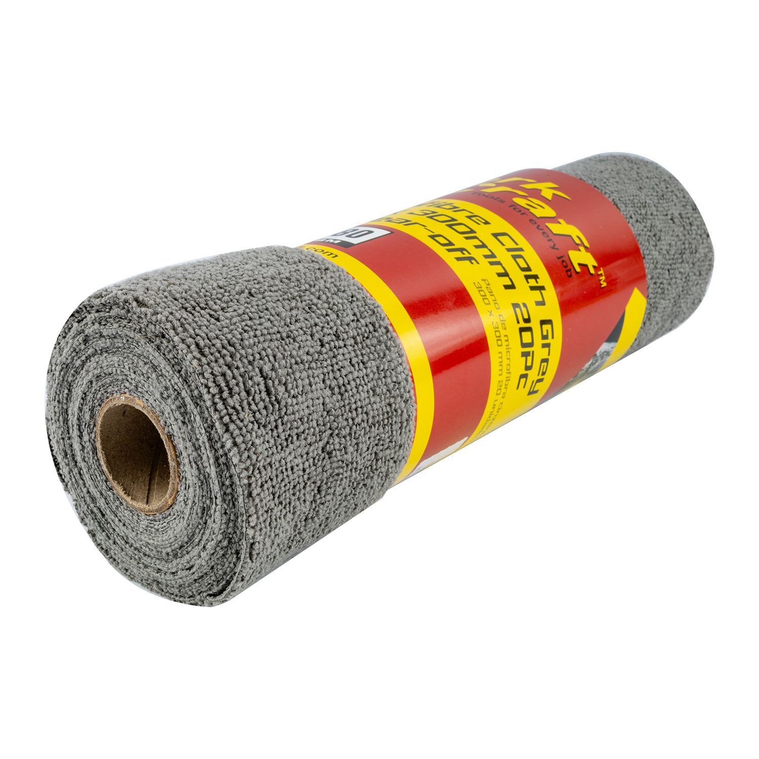 Microfibre Cloth Grey 300mm X 300mm 20pc Roll Tear-off 180gsm