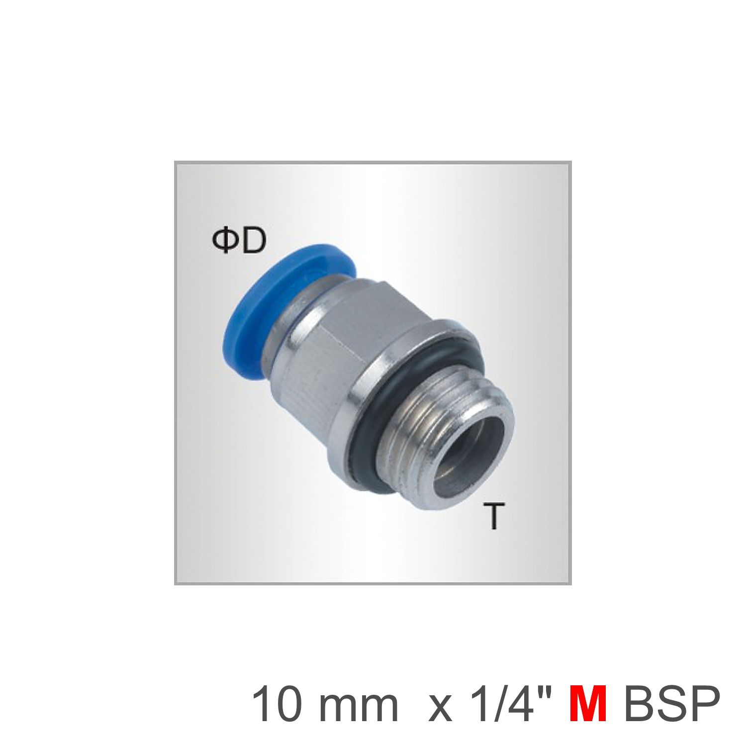 Pu Fitting Str. Stud W/o-ring 10mm-1/4 M