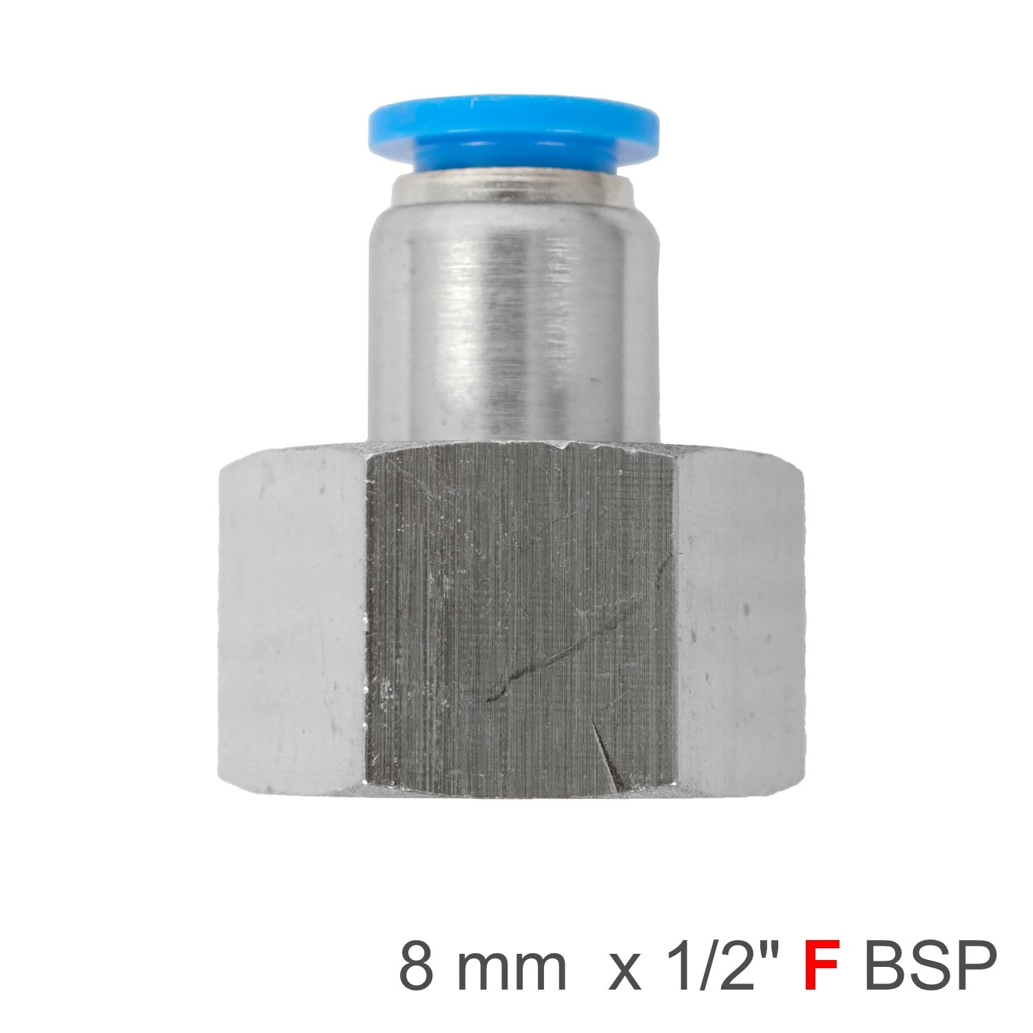 Pu Hose Fitting Straight Stud 8mm-1/2 F