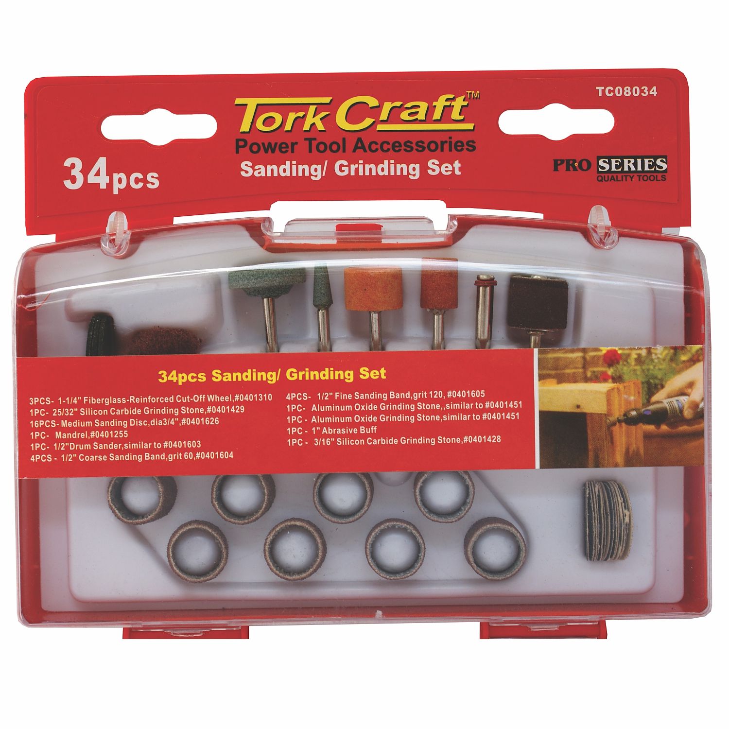 TORK CRAFT Sanding and Grinding Set 34 Piece Mini