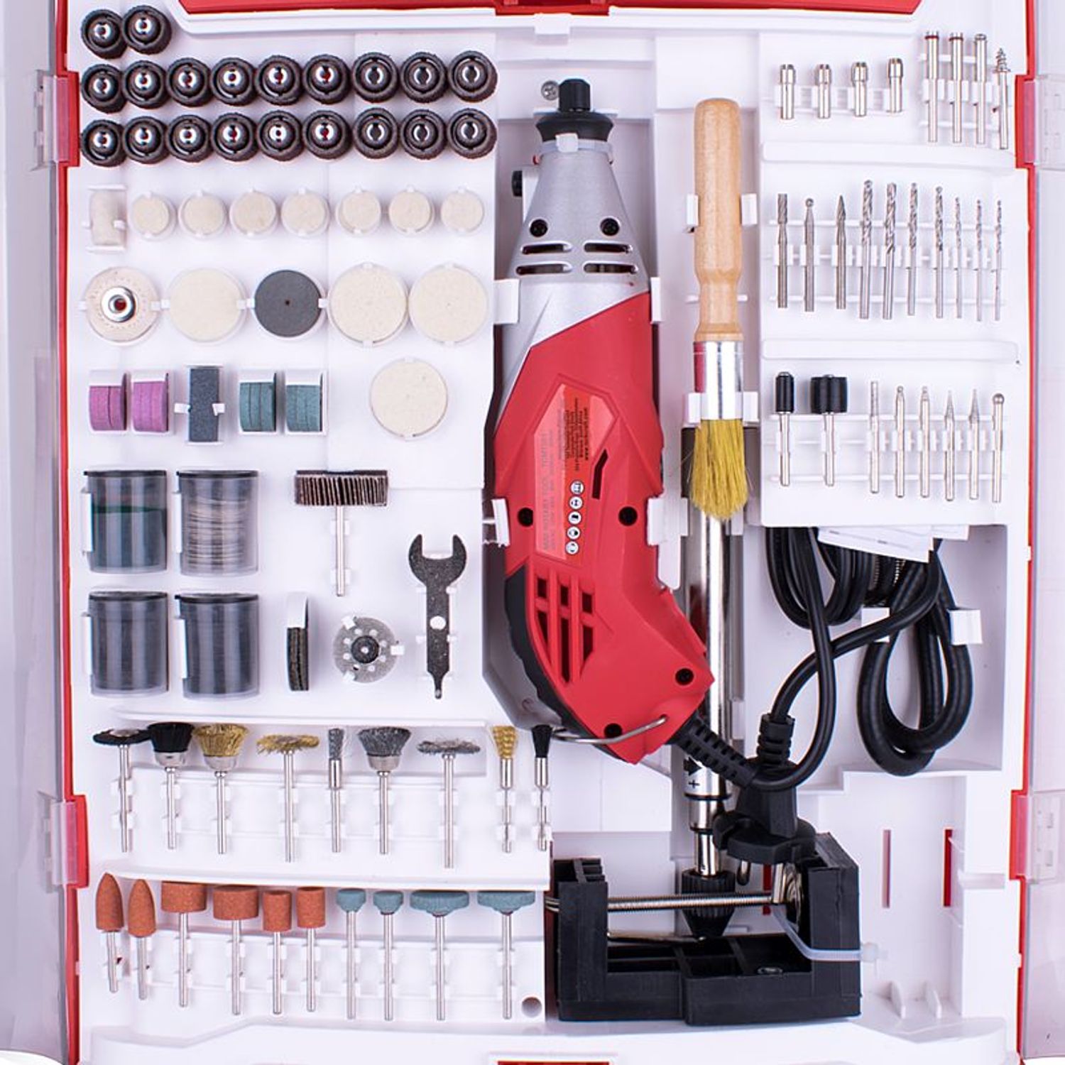 TORK CRAFT Mini Rotary Tool 170W and Accessory Set 245 Piece with Stand and Flex Shaft