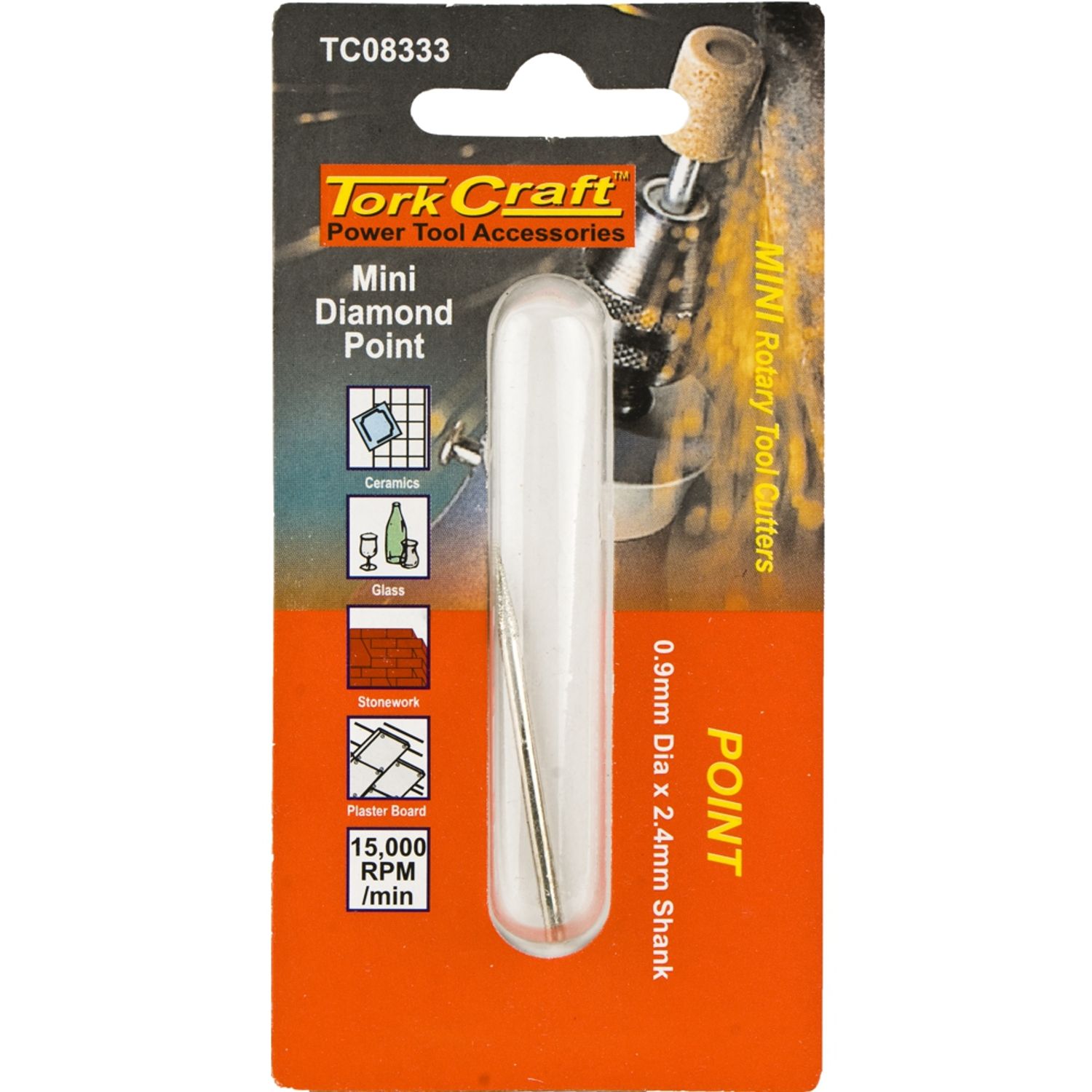 TORK CRAFT Mini Diamond Point 0.9mm Point 2.4mm Shank