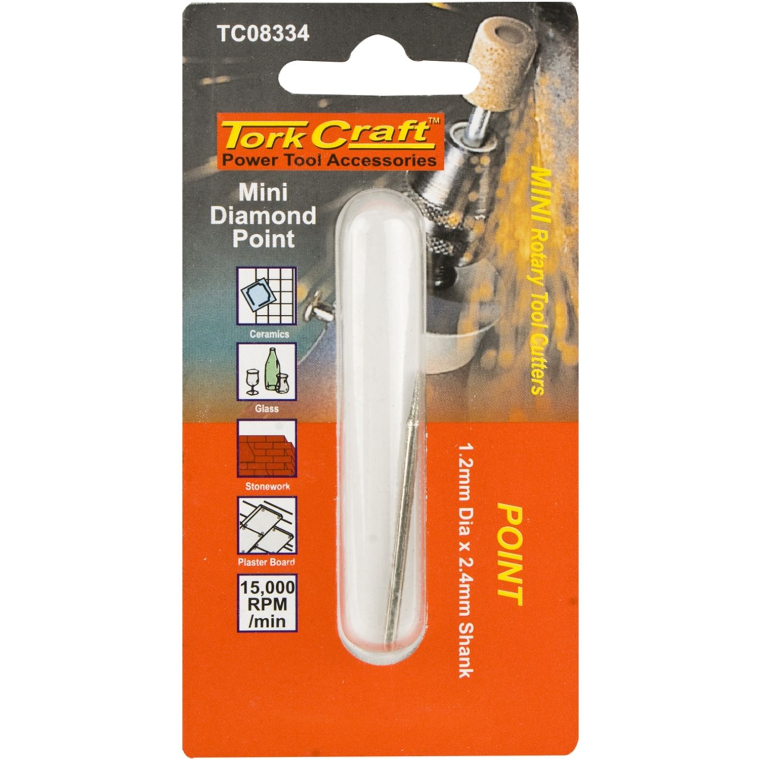 TORK CRAFT Mini Diamond Point 1.2mm Point 2.4mm Shank