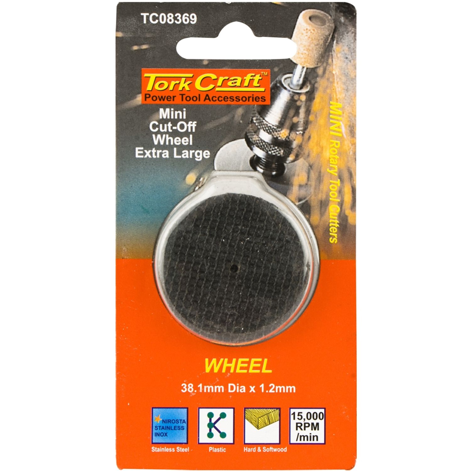 TORK CRAFT Mini Cut-Off Wheel Extra Large 38.1mm X 1.2mm 5pc