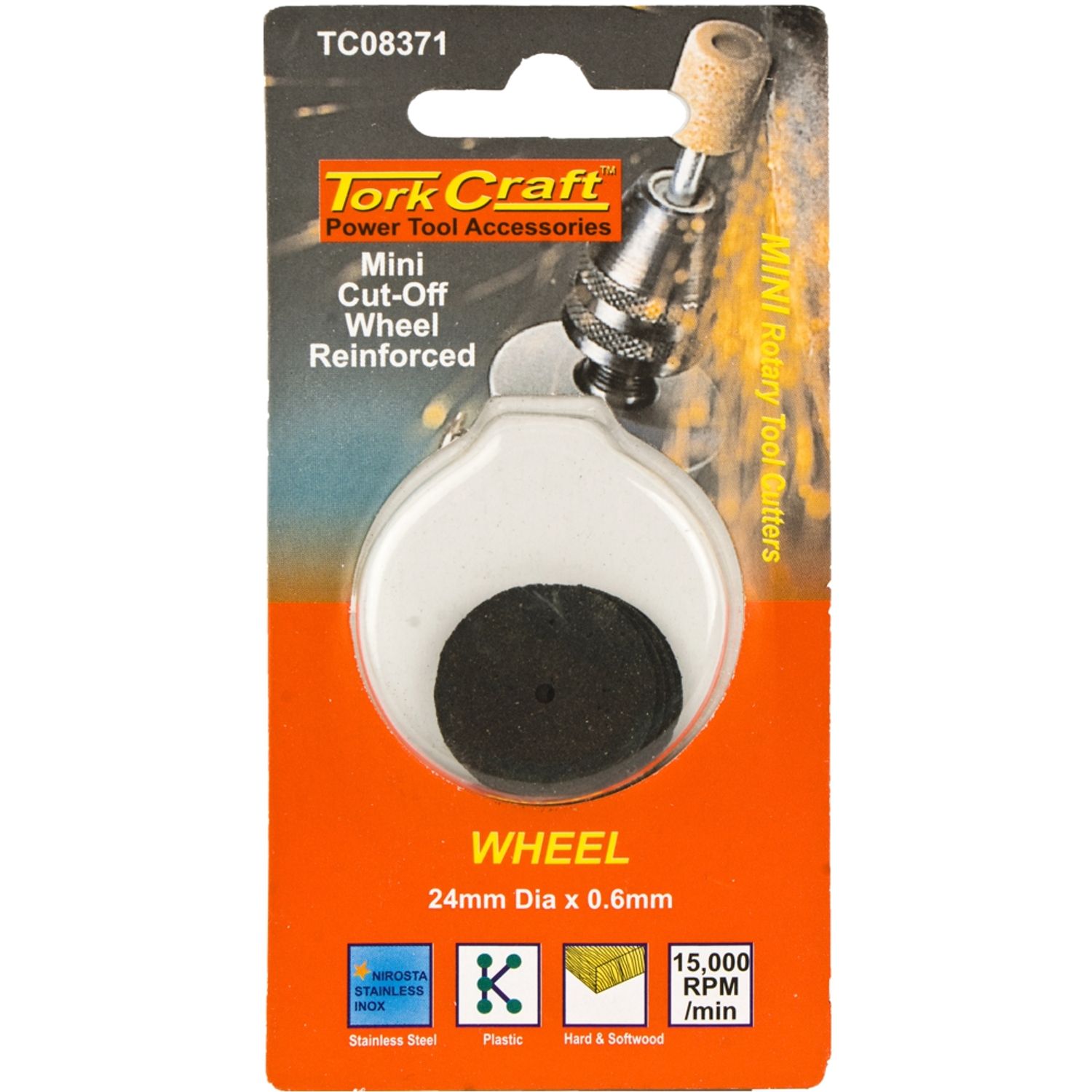 TORK CRAFT Mini Reinforced Cut-Off Wheel 24mm X 0.6mm 5pc