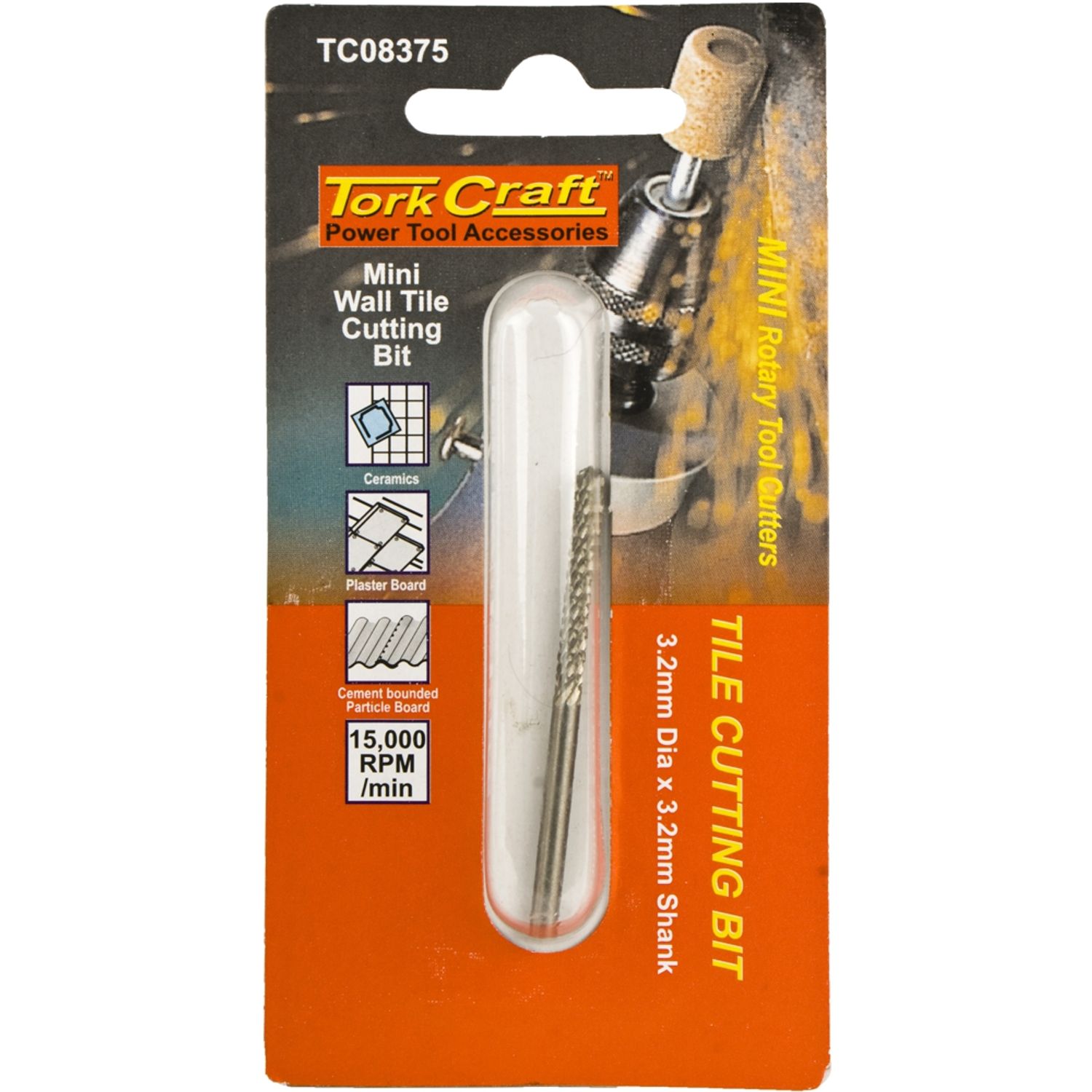 TORK CRAFT Mini Wall Tile Cutting Bit 3.2mm 3.2mm Shank