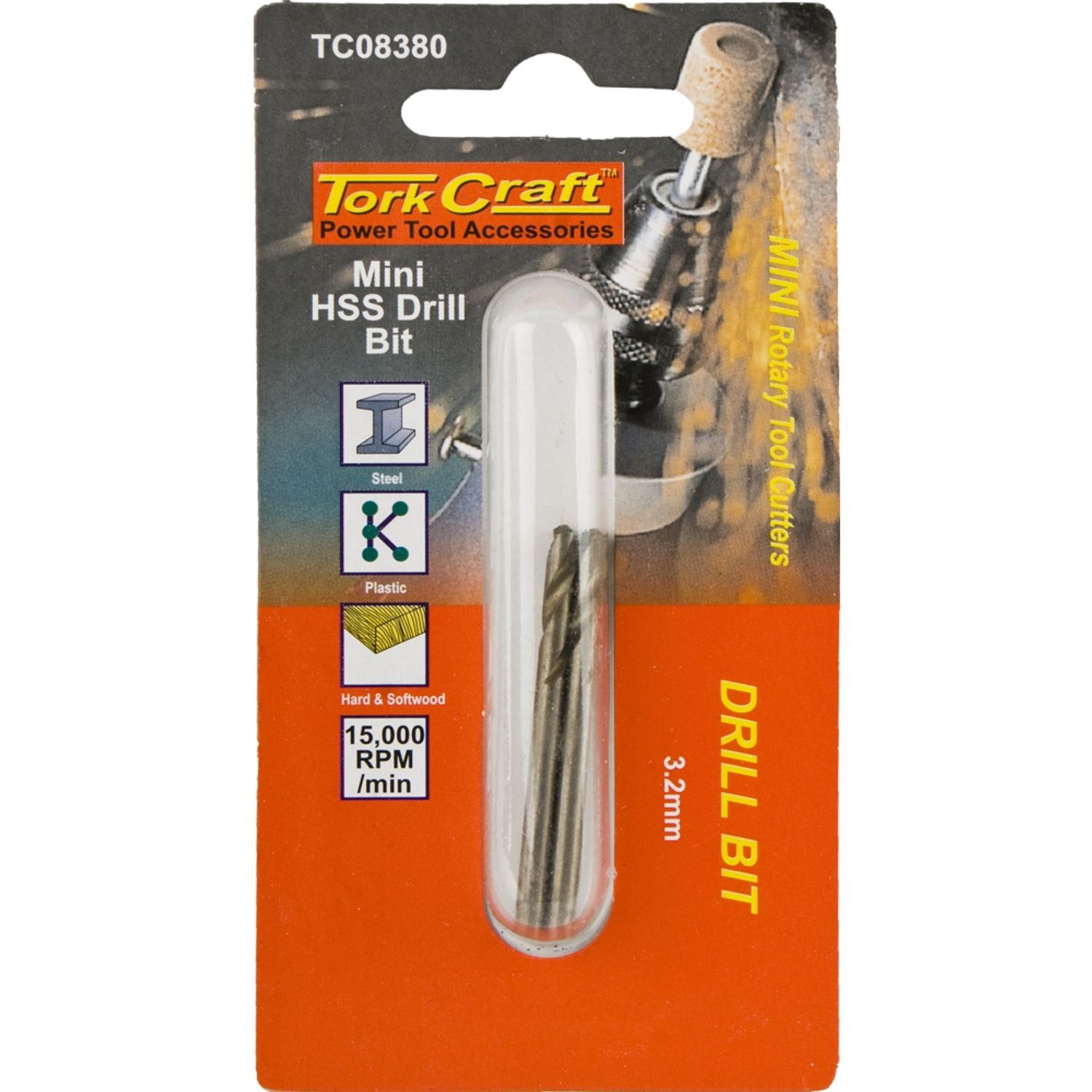 TORK CRAFT Mini HSS Drill Bit 3.2mm 2pc