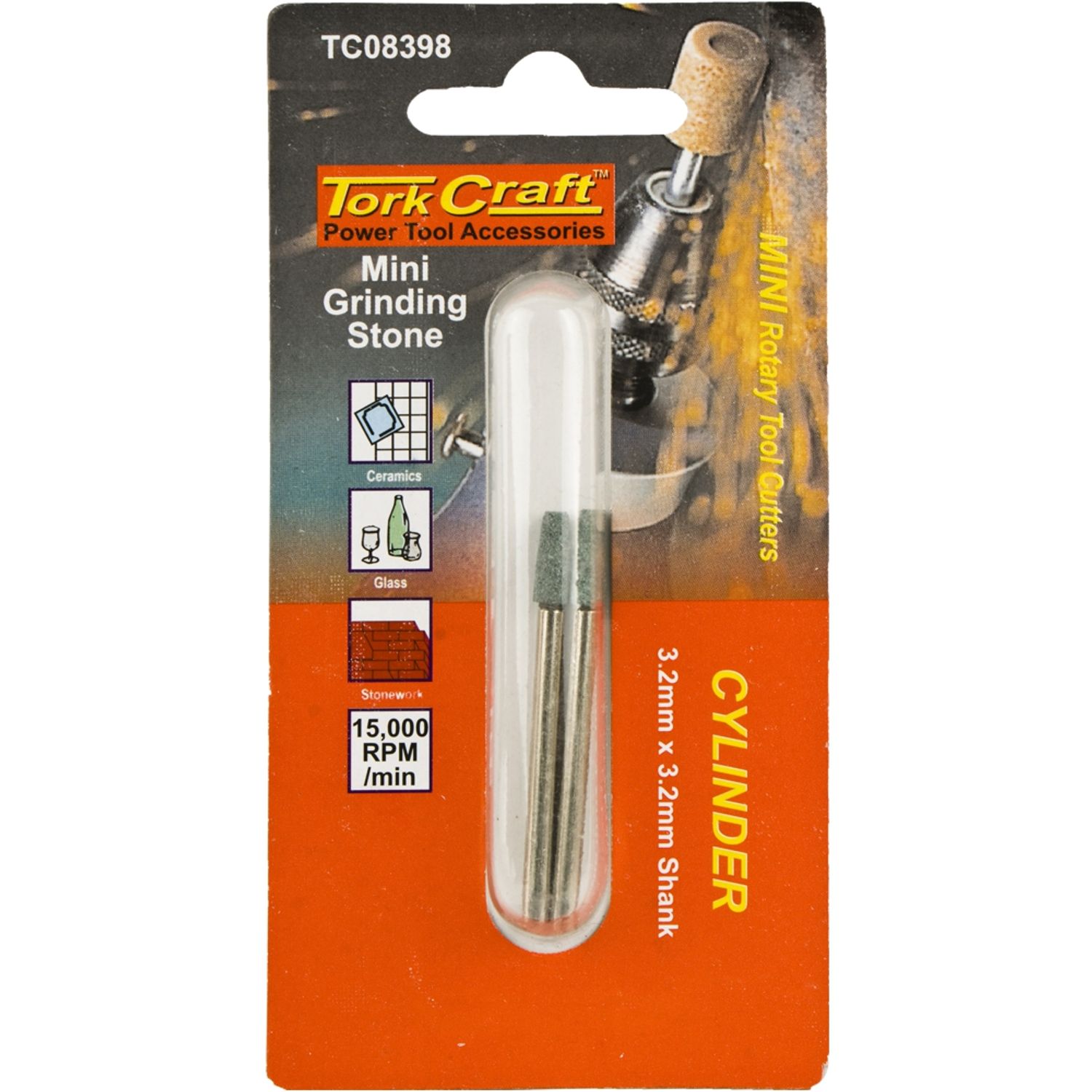 TORK CRAFT Mini Grinding Stone 3.2mm Cylinder 3.2mm Shank