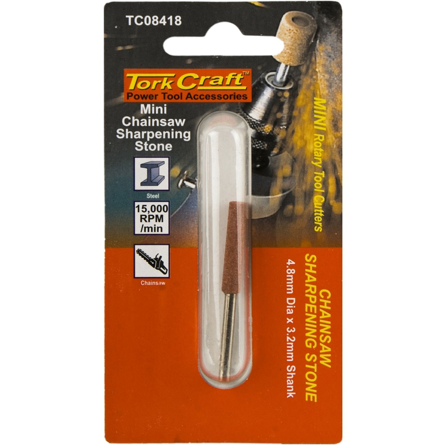 TORK CRAFT Mini Chainsaw Sharpening Stone 4.8mm 3.2mm Shank