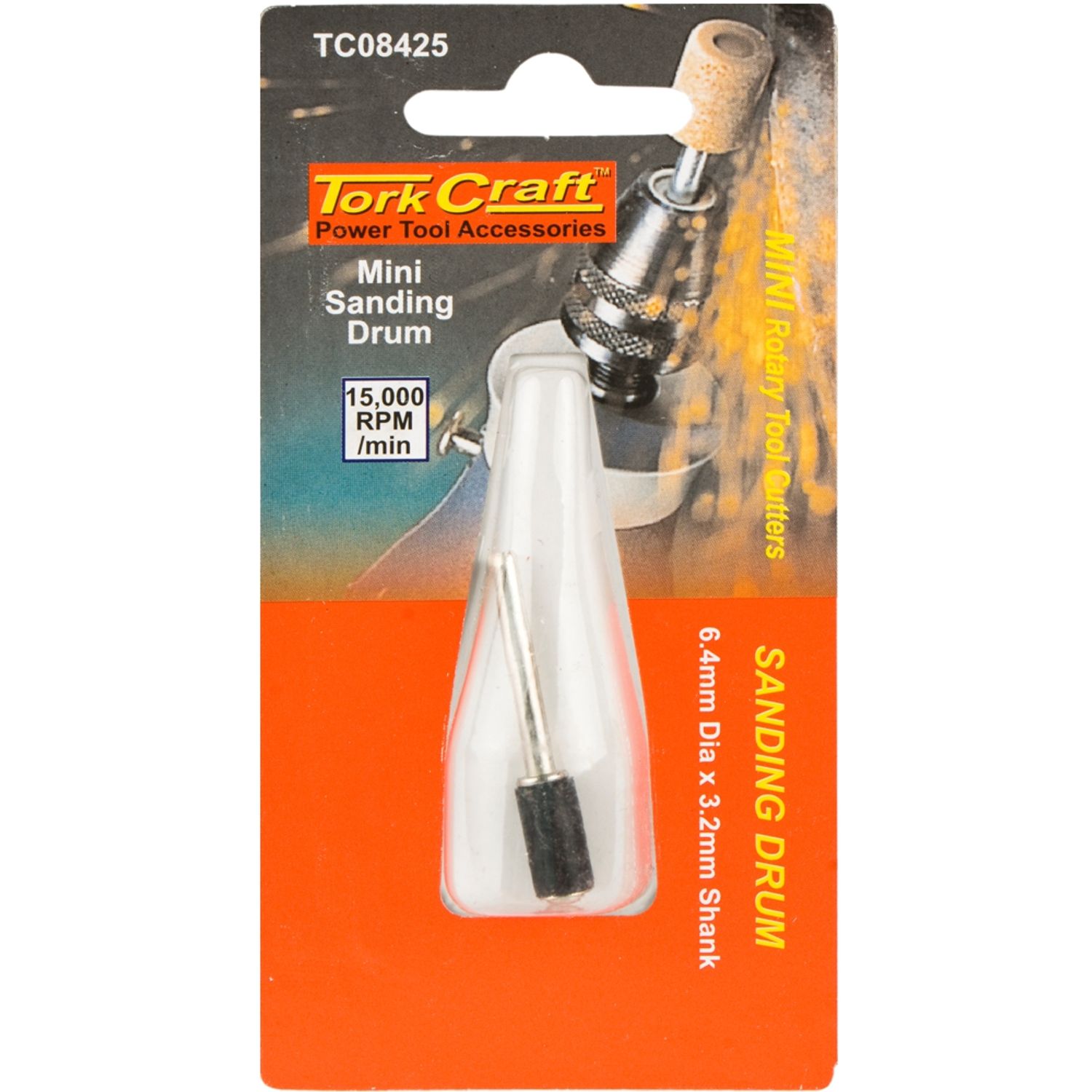 TORK CRAFT Mini Sanding Drum 6.4mm x 3.2mm Shank