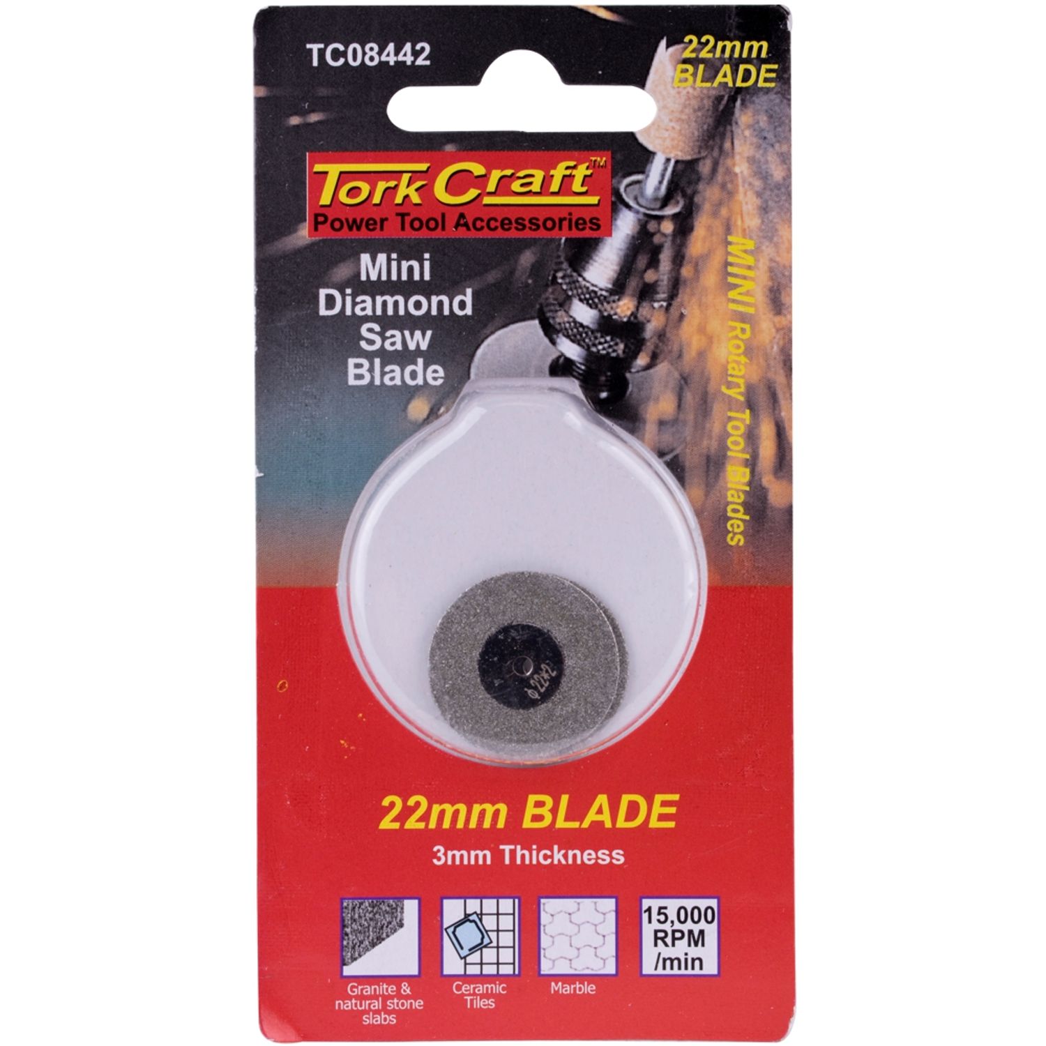 TORK CRAFT Mini Diamond Saw Blade 22mm x 2mm Arbor 2 Piece