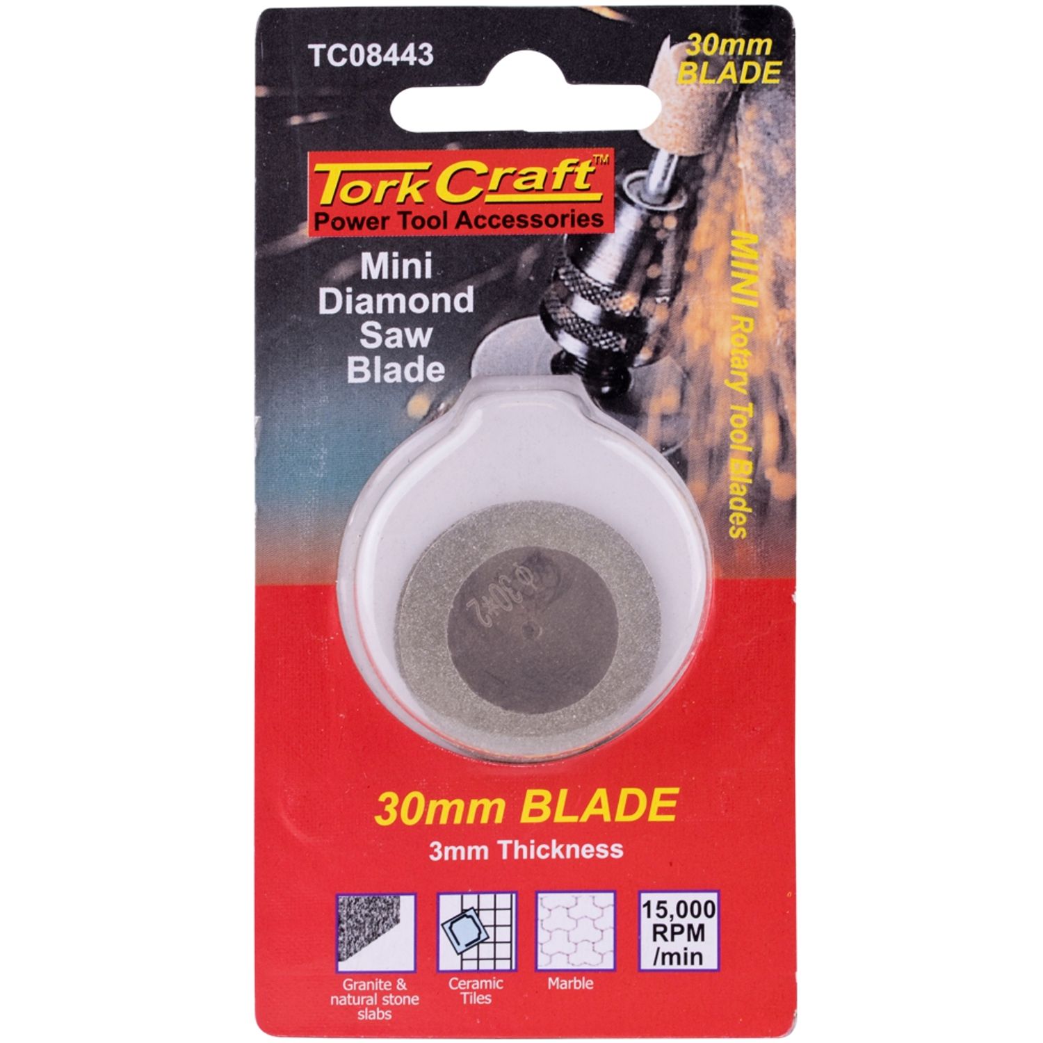 TORK CRAFT Mini Diamond Saw Blade 30mm x 2mm Arbor 2 Piece