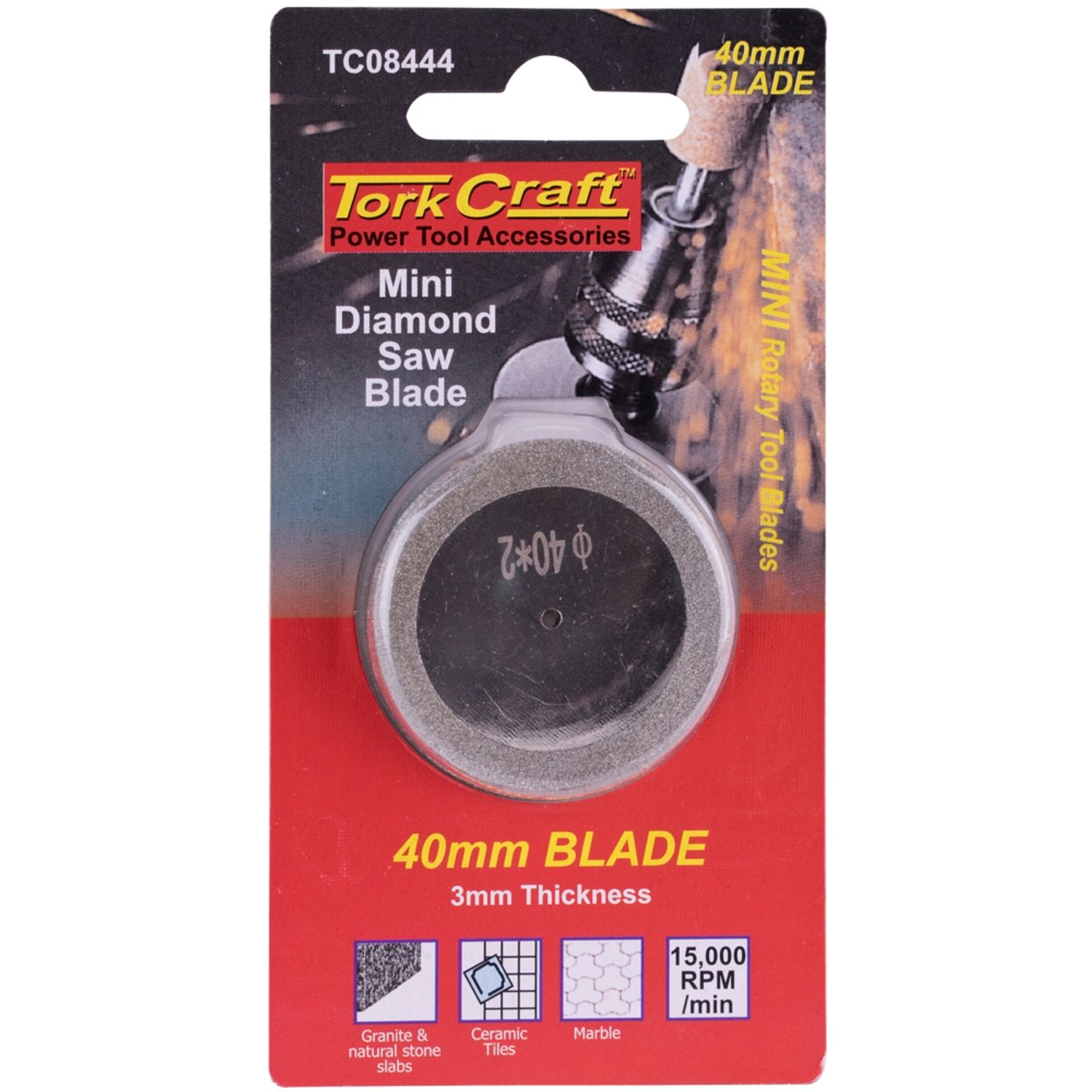 TORK CRAFT Mini Diamond Saw Blade 40mm x 2mm Arbor 2 Piece