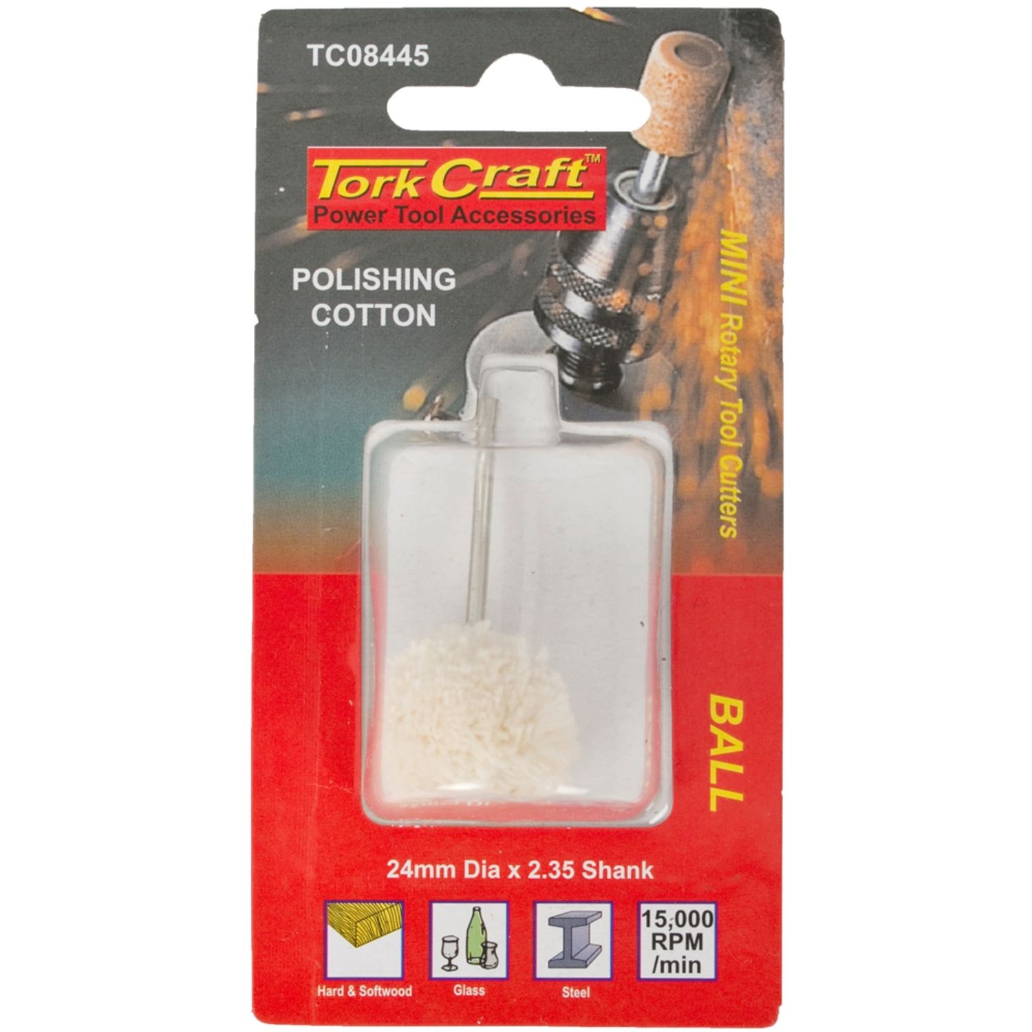 TORK CRAFT Mini Polishing Cotton 24mm 2.35mm Shank